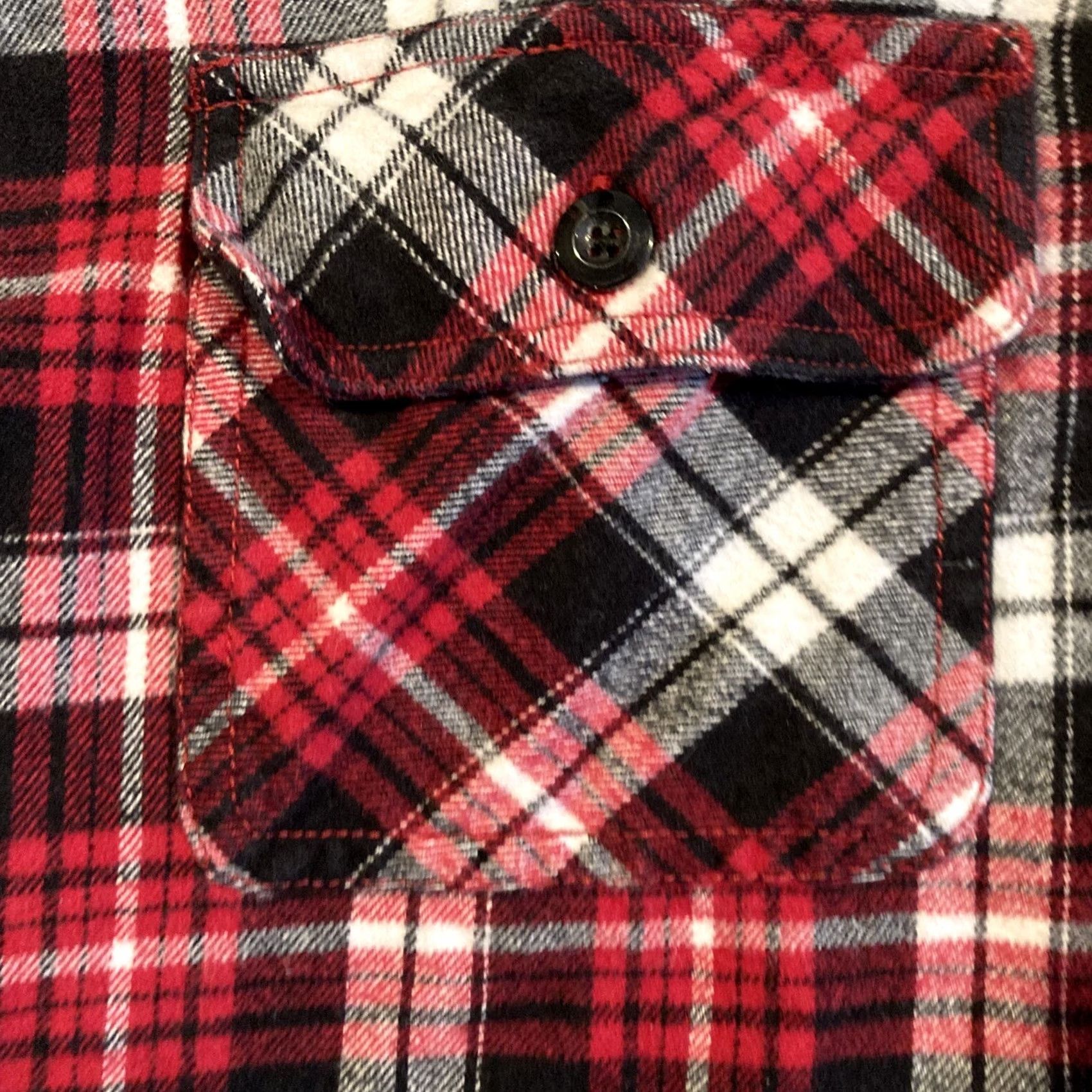 Dunlop Dunlop Workwear Button-Up Shirt XL Men Flannel Red Black White Plaid Long Sleeve Button-Down multicolor Colorful Pattern Size US XL / EU 56 / 4 - 3 Thumbnail