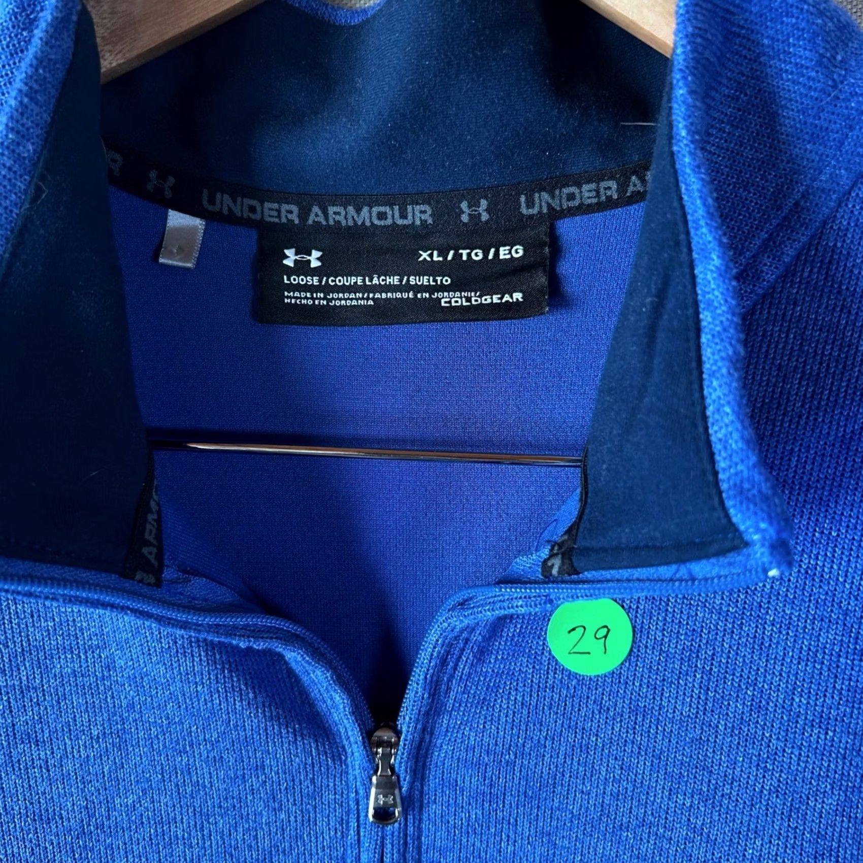Under Armour Under Armour ColdGear Mens XL Blue 1/4 Zip Pullover Colonial Country Club Logo Size US XL / EU 56 / 4 - 3 Thumbnail