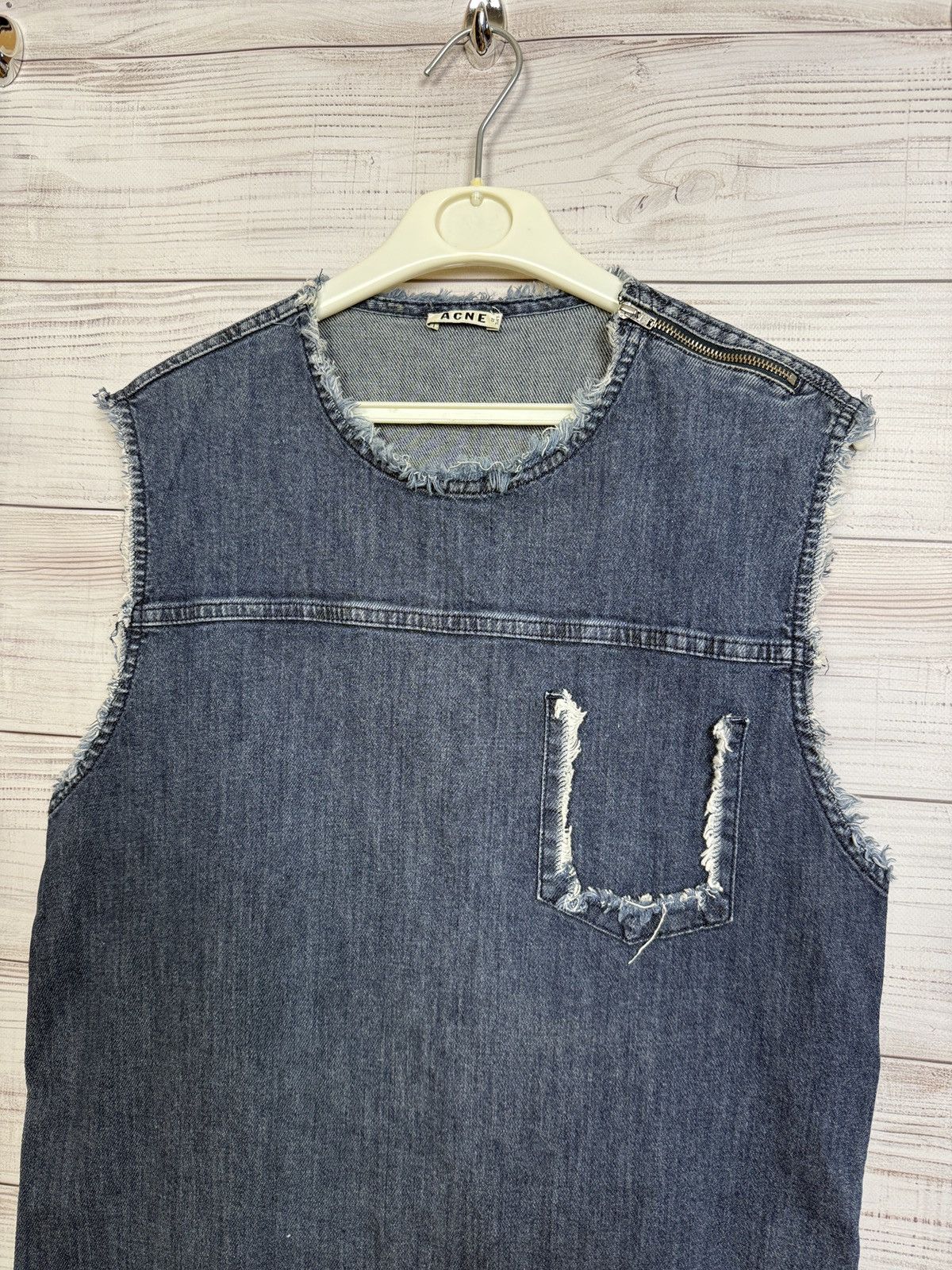 Acne Studios Acne Studios Distressed Denim Dress Size XS / US 0-2 / IT 36-38 - 3 Thumbnail