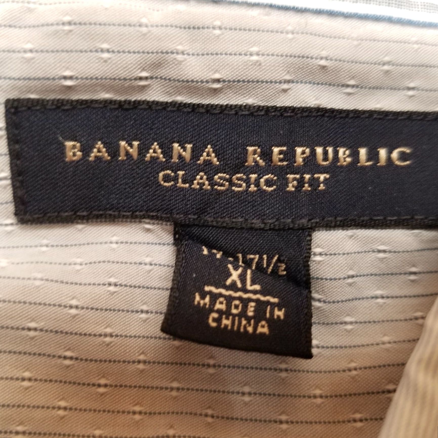 Banana Republic Banana Republic Shirt Mens XXL 17.5 Blue Striped 100% Cotton Long Sleeve Button-Up Casual, Business Mens Shirt Size US XL / EU 56 / 4 - 5 Thumbnail