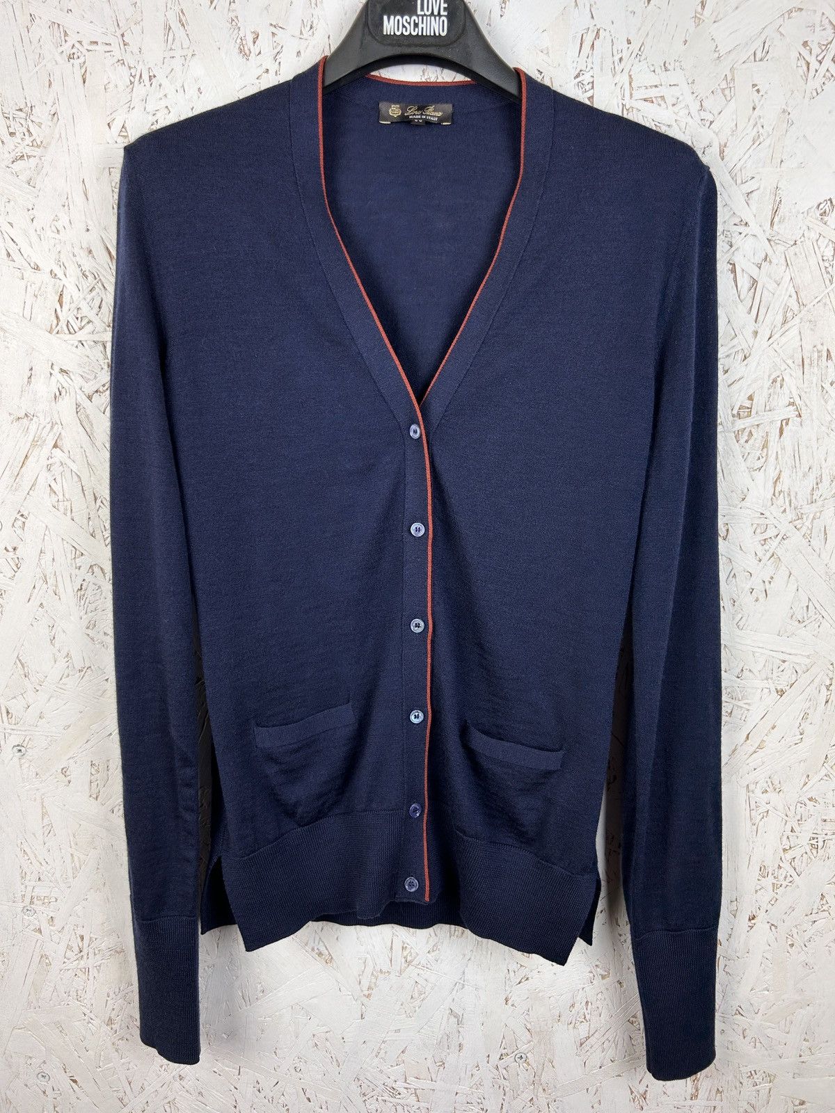 Loro Piana Button Up Wool Cardigan In Blue