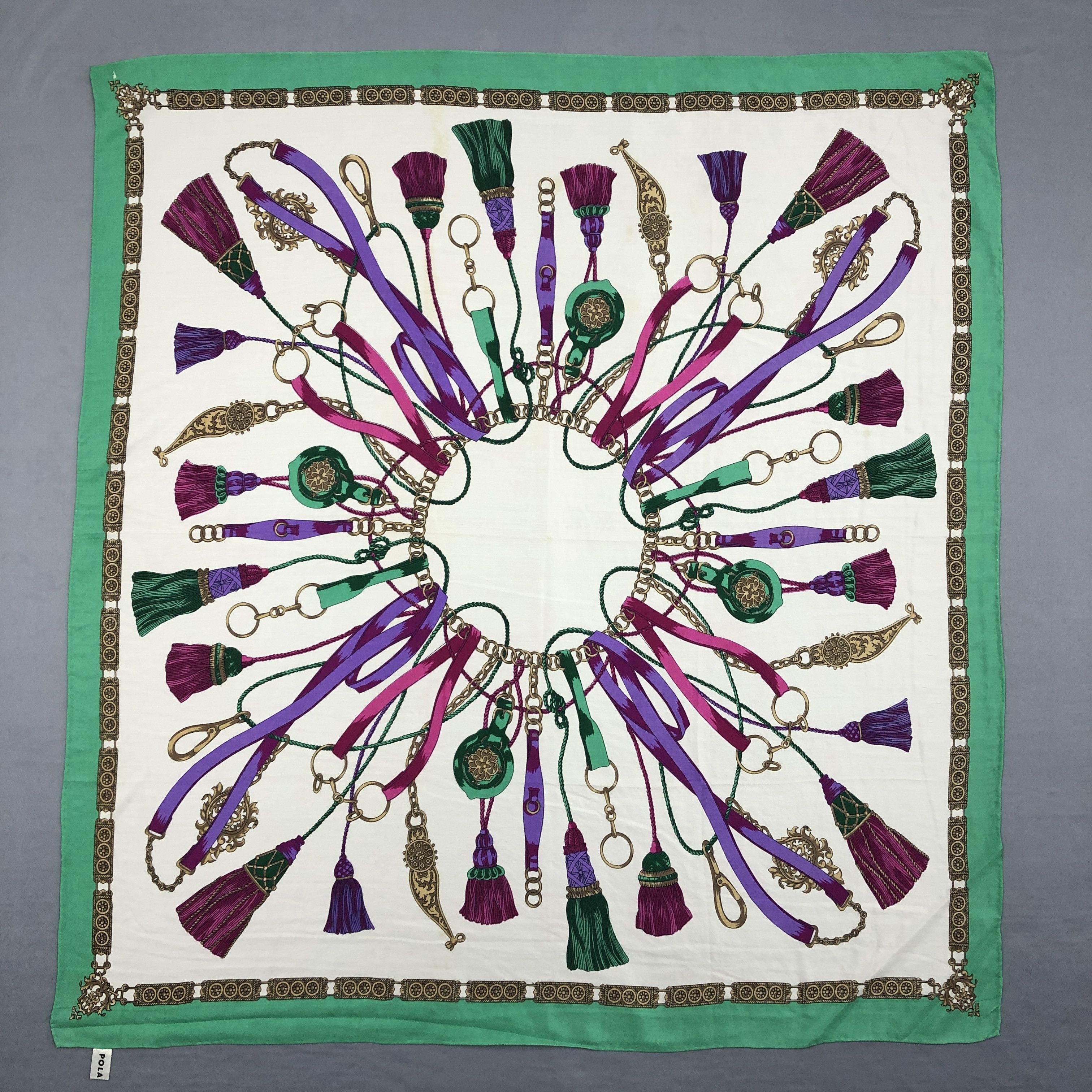 Other × Vintage Vintage Pola SILK Scarf Twill Stole Wraps Scarves Size ONE SIZE - 3 Thumbnail