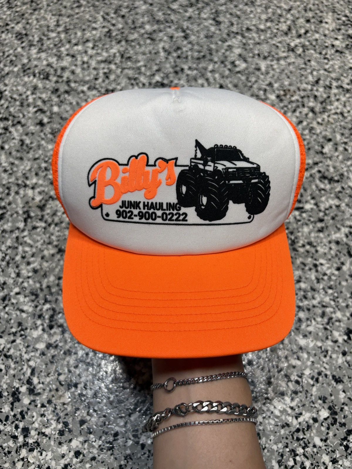 Billy Hill 2022 Billy Hill Neon Orange “Junk Hauling” Trucker Mesh Hat Size ONE SIZE - 1 Thumbnail