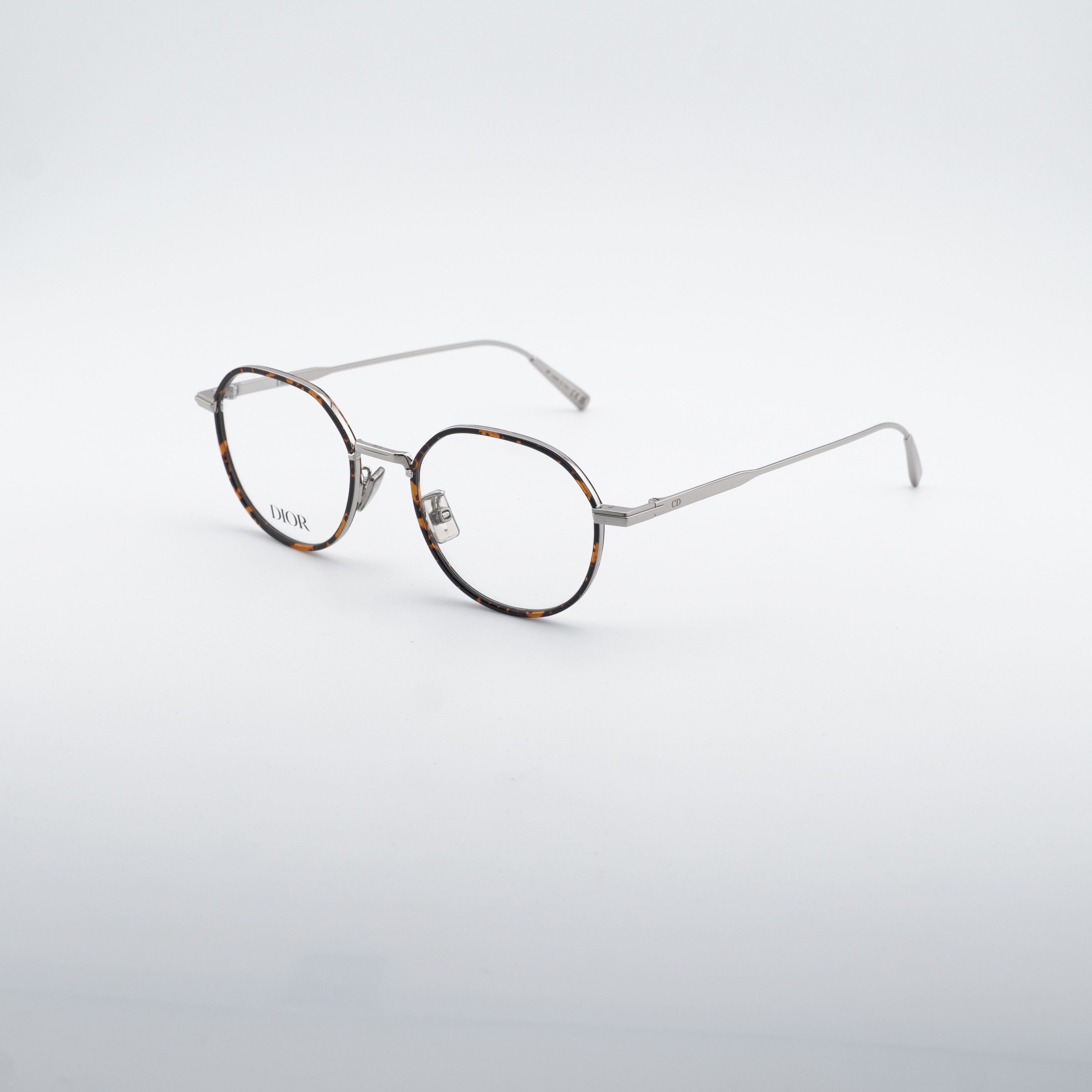 Dior Dior DIORBLACKSUITO R3U F500 Eyeglasses Silver 49mm Round Size ONE SIZE - 1 Thumbnail