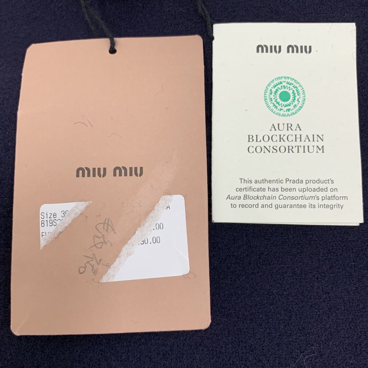Miu Miu MiuMiu Navy Logo Embroidered Short Sleeve Knit Dress K26WX Size XS / US 0-2 / IT 36-38 - 7 Thumbnail