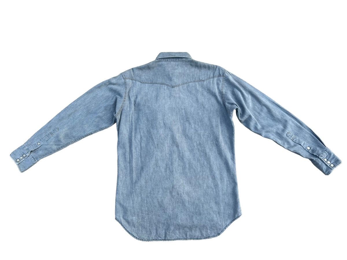 Vintage Vintage 90s Wrangler Blue Bell Grey Denim Western Shirt Size US M / EU 48-50 / 2 - 2 Thumbnail