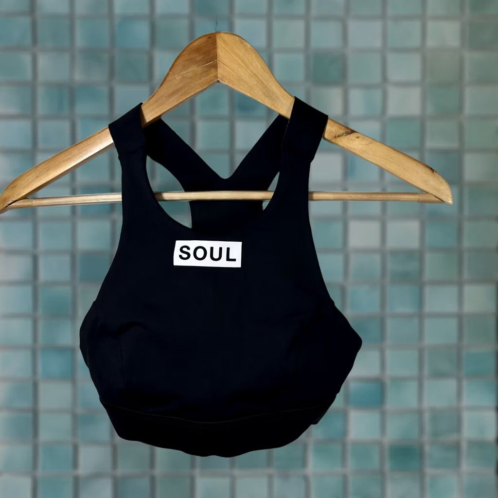 Lululemon Lululemon SoulCycle High Neck Sports Bra Black Skull Crossbones XS Women's Racerback Moisture Wicking Nike? Size ONE SIZE - 1 Thumbnail