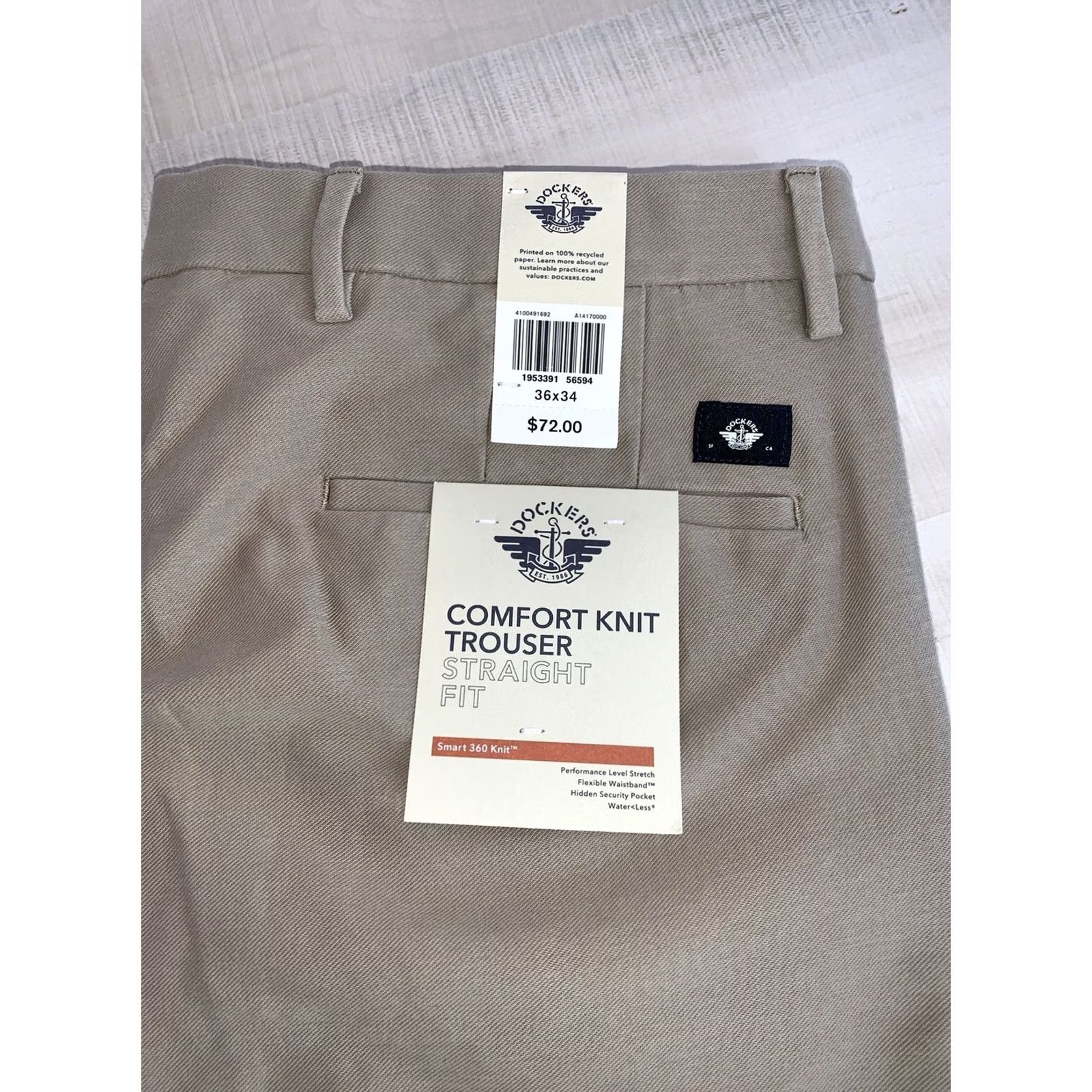 Dockers VINTAGE Dockers Comfort Knit Trouser Straight Fit Mens 36x34 NWT-12425 Size US 36 / EU 52 - 2 Thumbnail