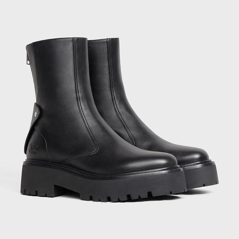 Celine o1bcso1str0824 Bulky Boots With Back Zip in Black Size US 6 / IT 36 - 1 Thumbnail