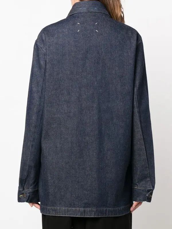 Maison Margiela oc11z0925 Contrast-Stitch Denim Jacket in Blue Size L / US 10 / IT 46 - 4 Thumbnail