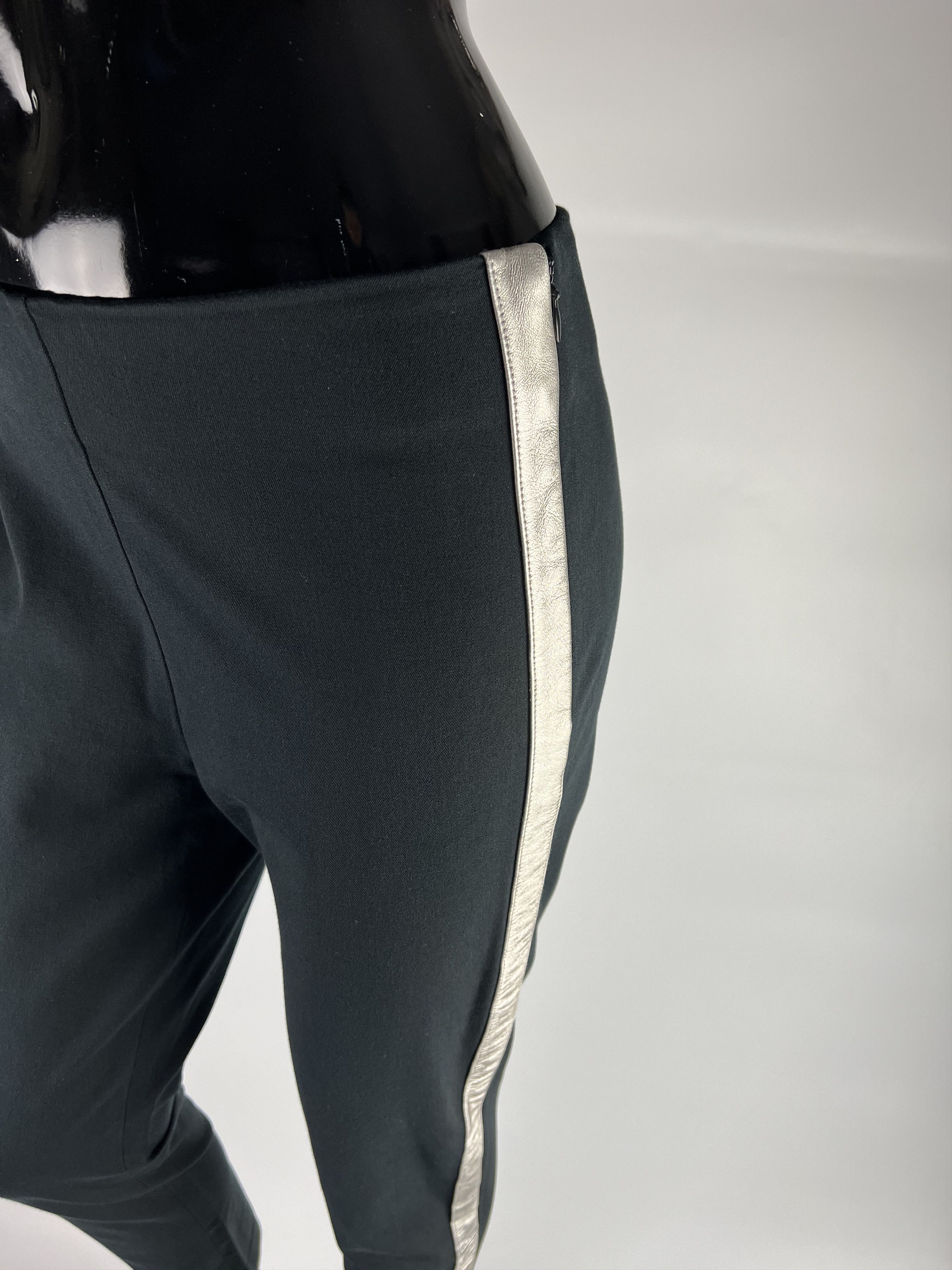 Lauren Ralph Lauren × Ralph Lauren Ralph Lauren Green Label Black Pants With Leather Stripes Size 28" / US 6 / IT 42 - 6 Thumbnail