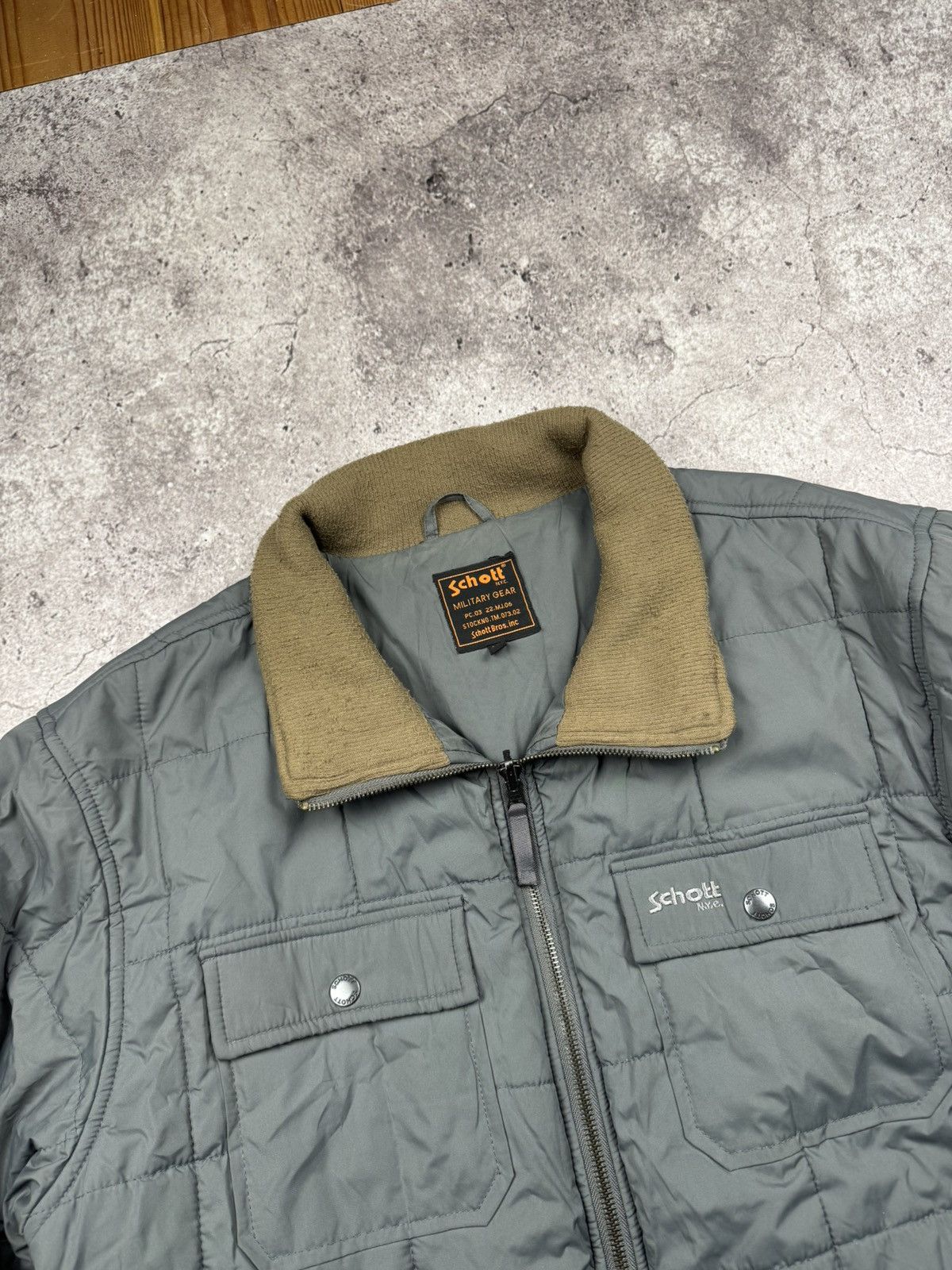 Schott Vintage SCHOTT Y2K Quilted Long Jacket Bomber Flight Militar Size US XL / EU 56 / 4 - 3 Thumbnail