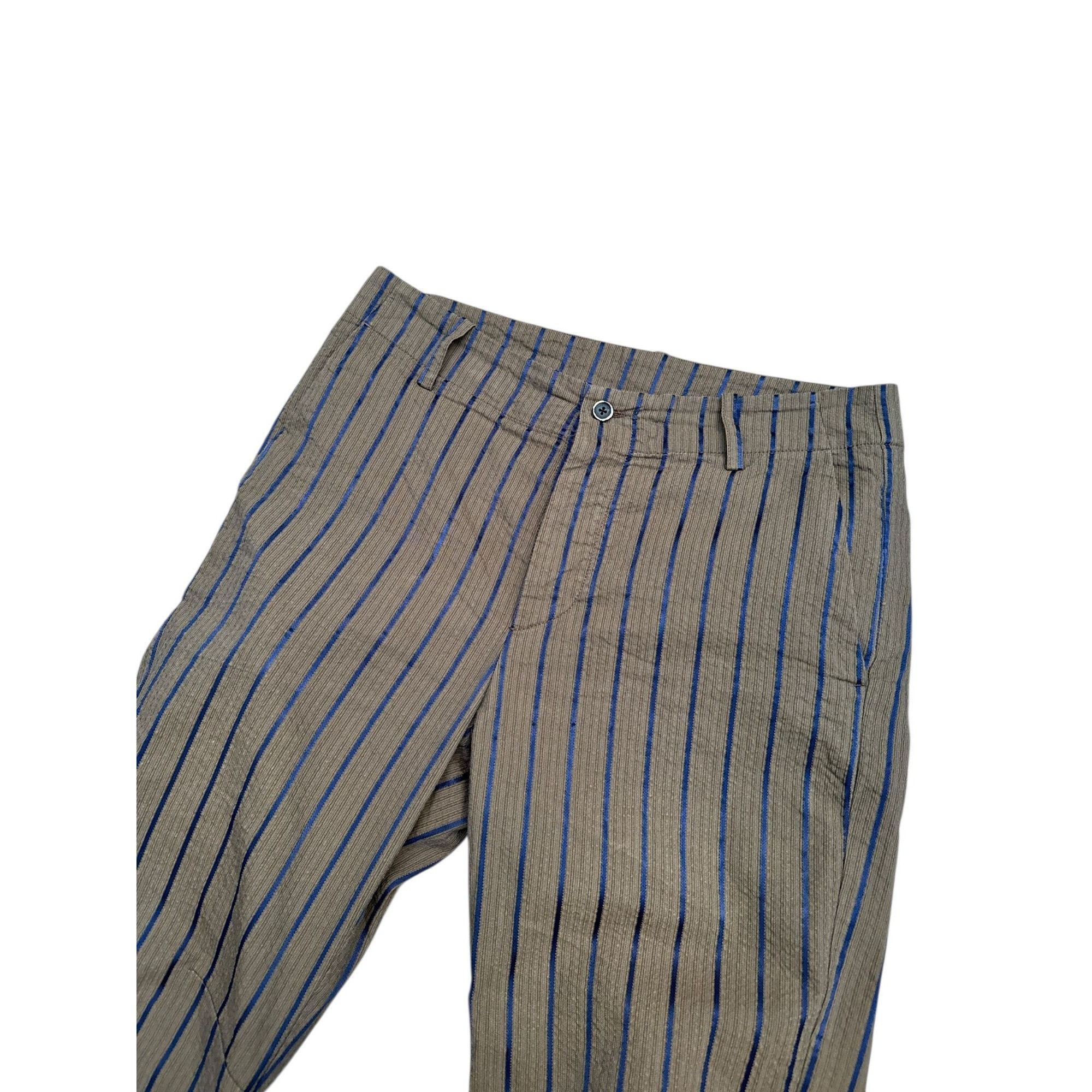 Uma Wang Brown Striped Pants Size US 32 / EU 48 - 2 Thumbnail
