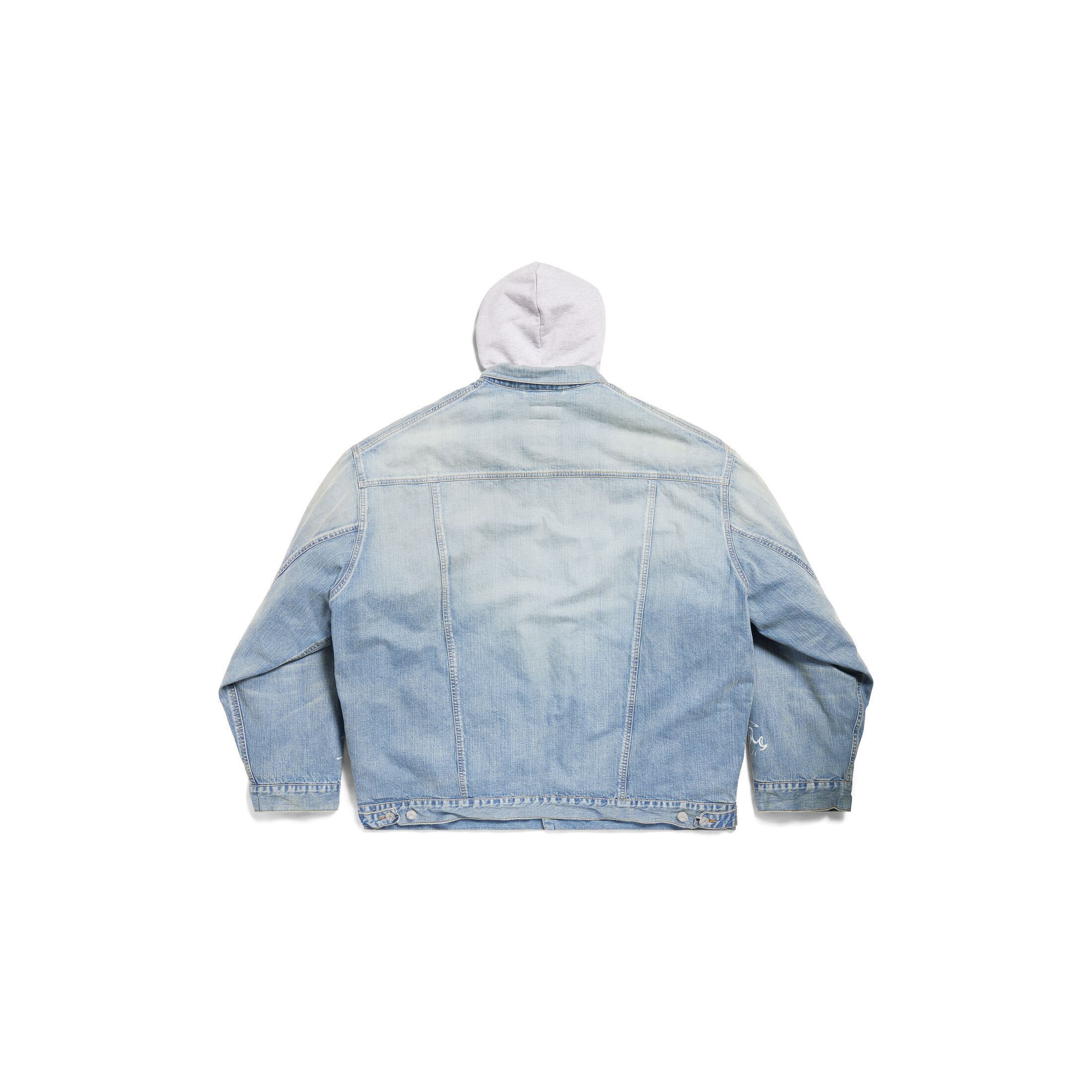 Balenciaga o1s1rm0725 DIY Metal Outline Hooded Jacket in Blue Size US M / EU 48-50 / 2 - 2 Thumbnail