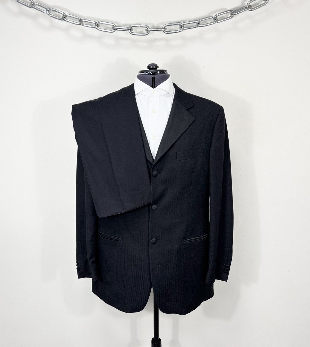 SCABAL Scabal Men’s MTM Black Super 120’s Wool Tuxedo Dinner Suit Size 42R - 1 Thumbnail