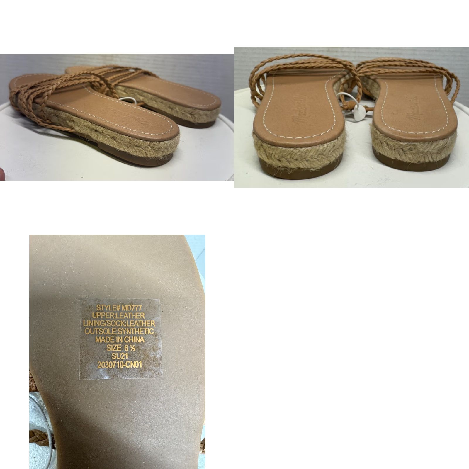 Madewell Madewell Kathryn Slide Espadrille Braided Leather Flat Sandal Women Size 6.5 NEW Size US 7 / IT 37 - 8 Thumbnail