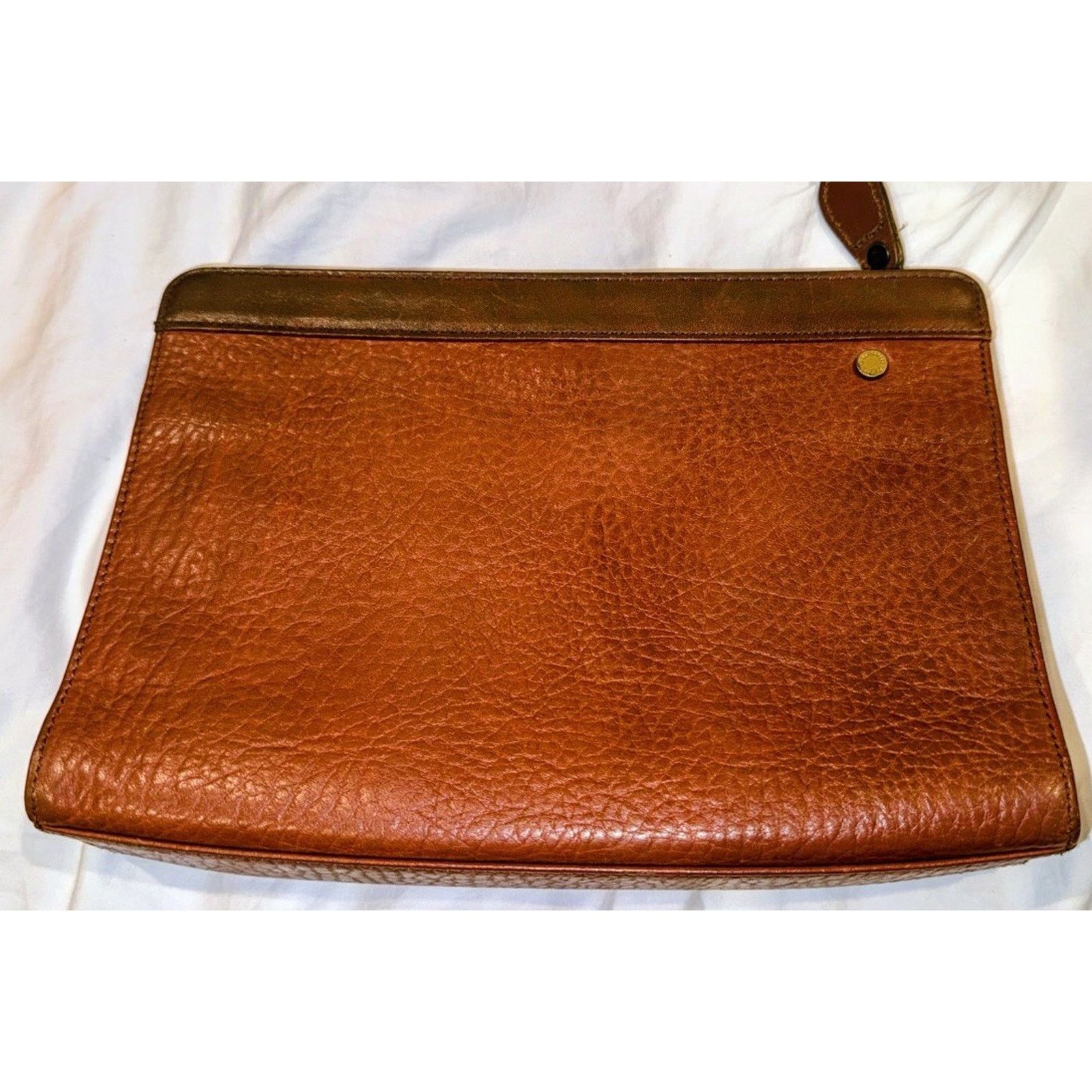 Burberry Burberry Leather Business Clutch Brown Vintage Portfolio Bag Size ONE SIZE - 3 Thumbnail