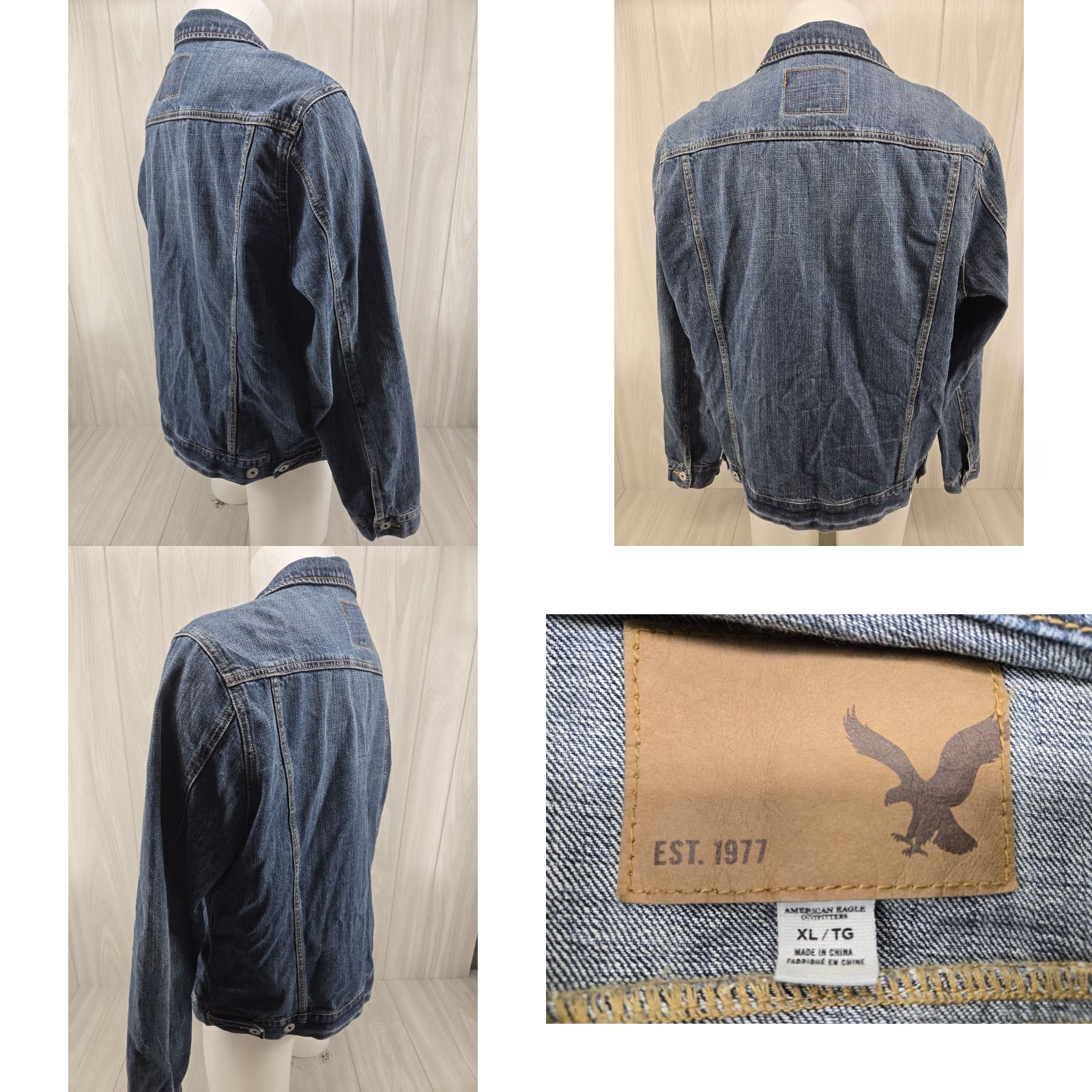 American Eagle Outfitters VINTAGE AMERICAN EAGLE Mens Jacket XL Blue Button Up Trucker Cowboy Western Denim Size US XL / EU 56 / 4 - 8 Thumbnail
