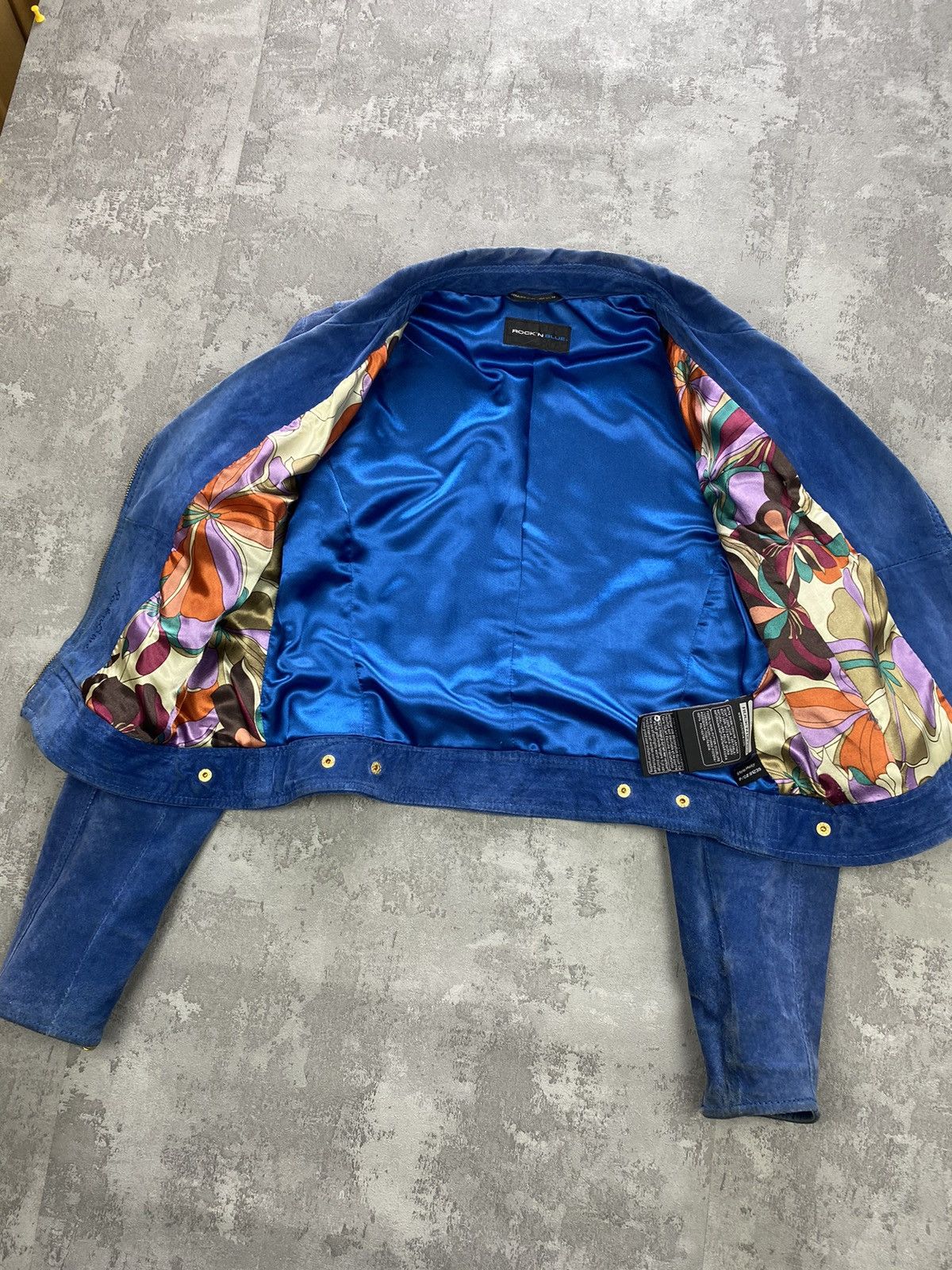 Vintage Blue and Gold Vintage Thick Heavy Suede Trucker Jacket Size M / US 6-8 / IT 42-44 - 5 Thumbnail