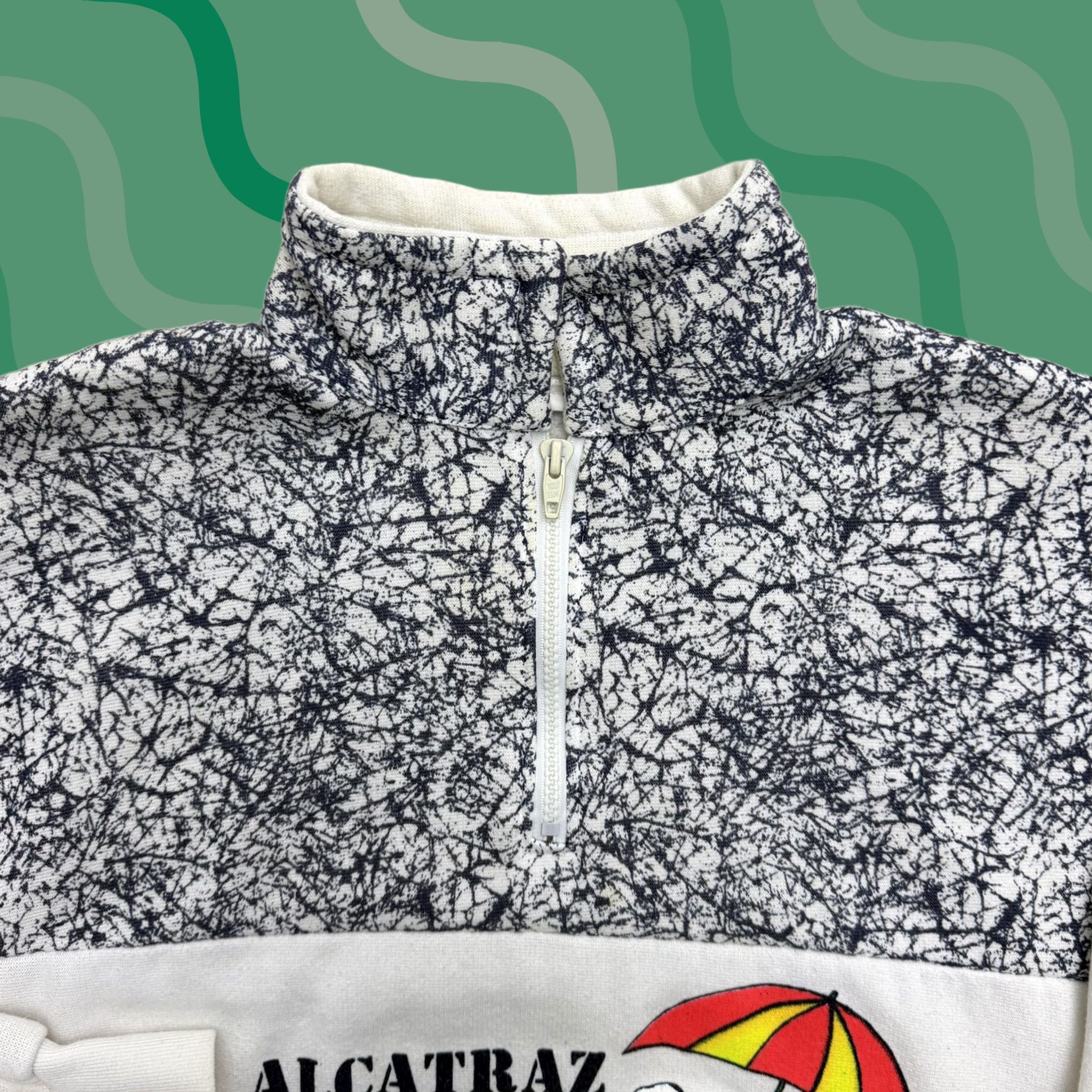 Vintage VINTAGE Jacoe Alcatraz Beach Club Sweatshirt 1/4 Zip Mens Large White Size US L / EU 52-54 / 3 - 1 Thumbnail