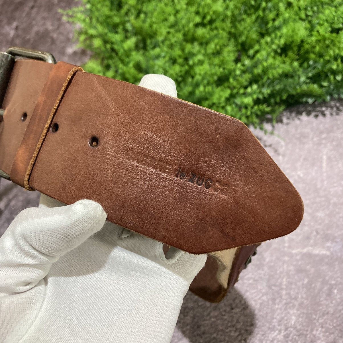 CABANE de ZUCCa VINTAGE CABANE ZUCCA Brown Leather Studded Wide Elastic Belt Size ONE SIZE - 9 Thumbnail
