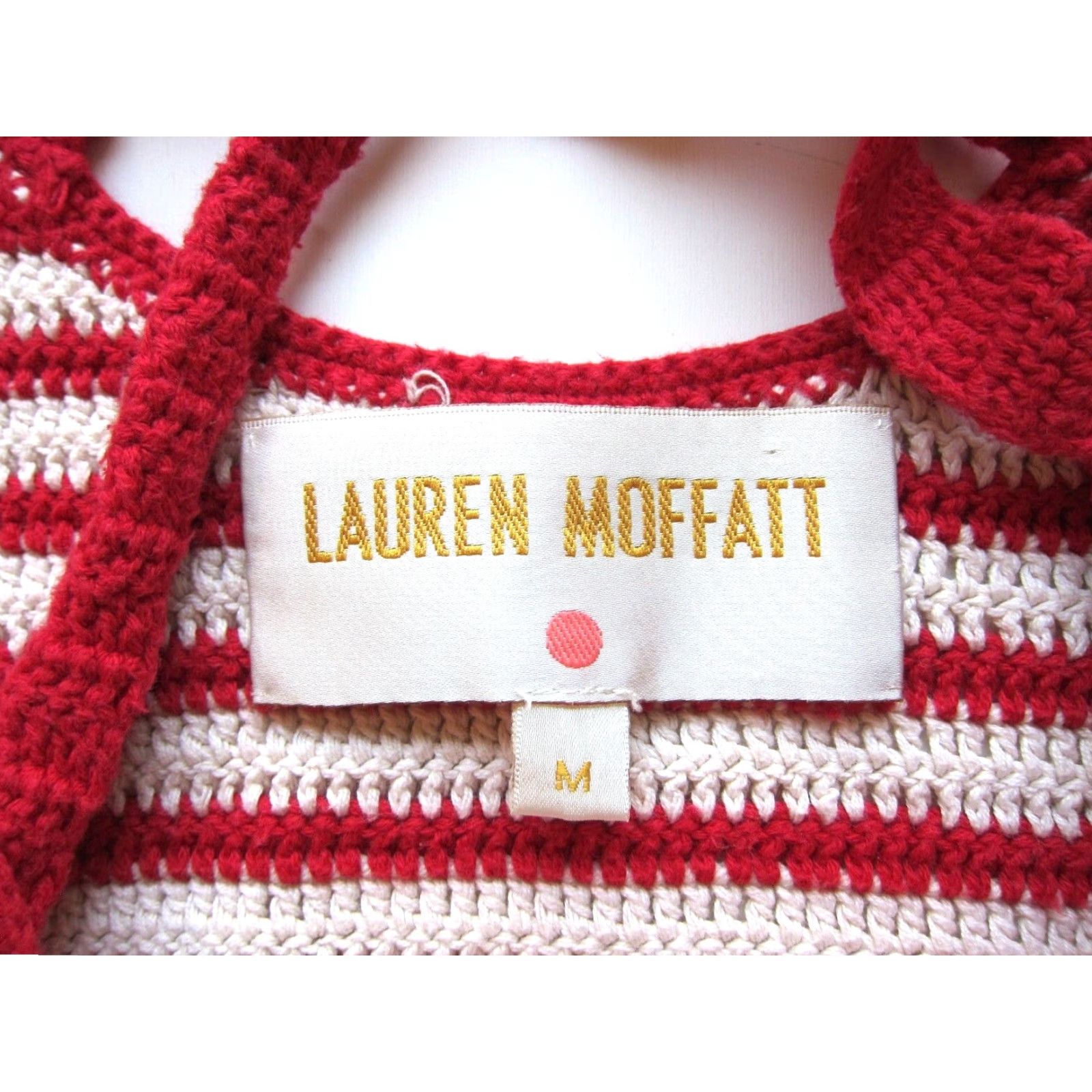 Vintage Lauren Moffatt Anthropologie Red White Stripe Cotton Knit 3/4 Sleeve Sweater Med Size M / US 6-8 / IT 42-44 - 3 Thumbnail