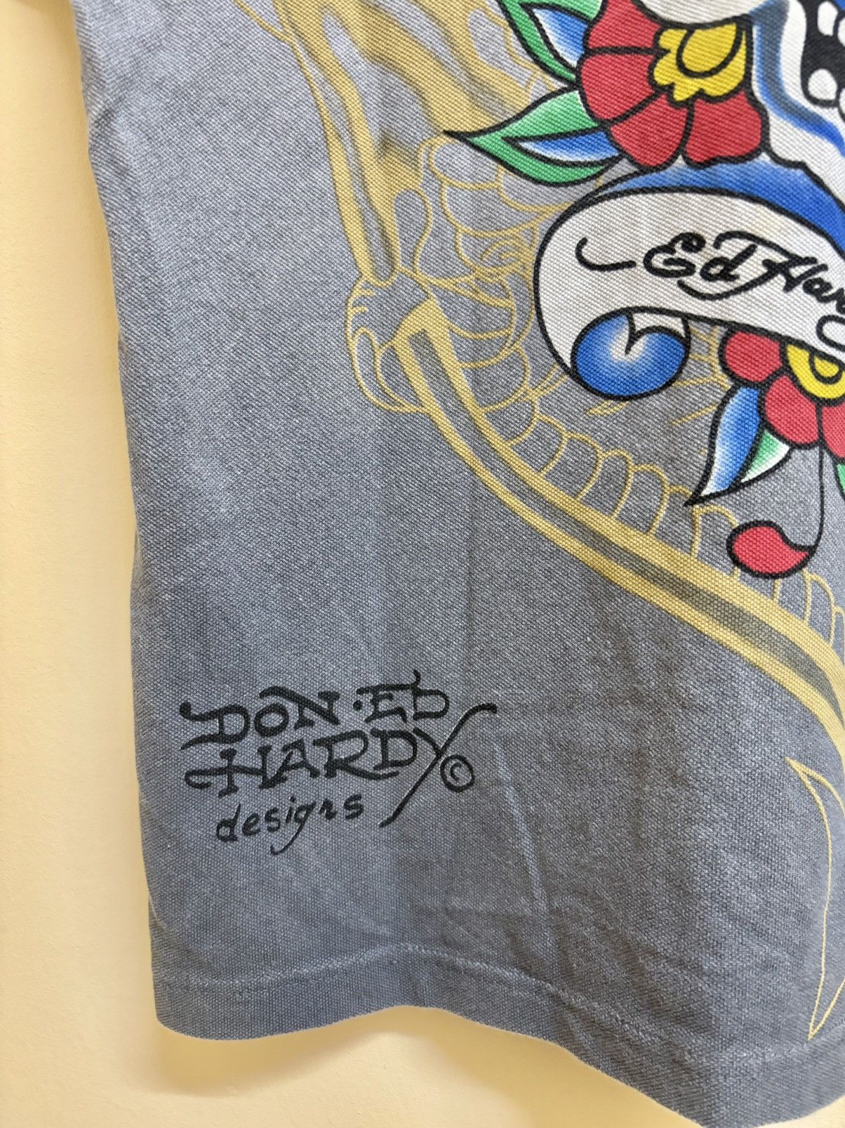 Ed Hardy Vintage Y2k Ed Hardy By Christian Audigier Skull Tiger Polo Size US M / EU 48-50 / 2 - 9 Thumbnail