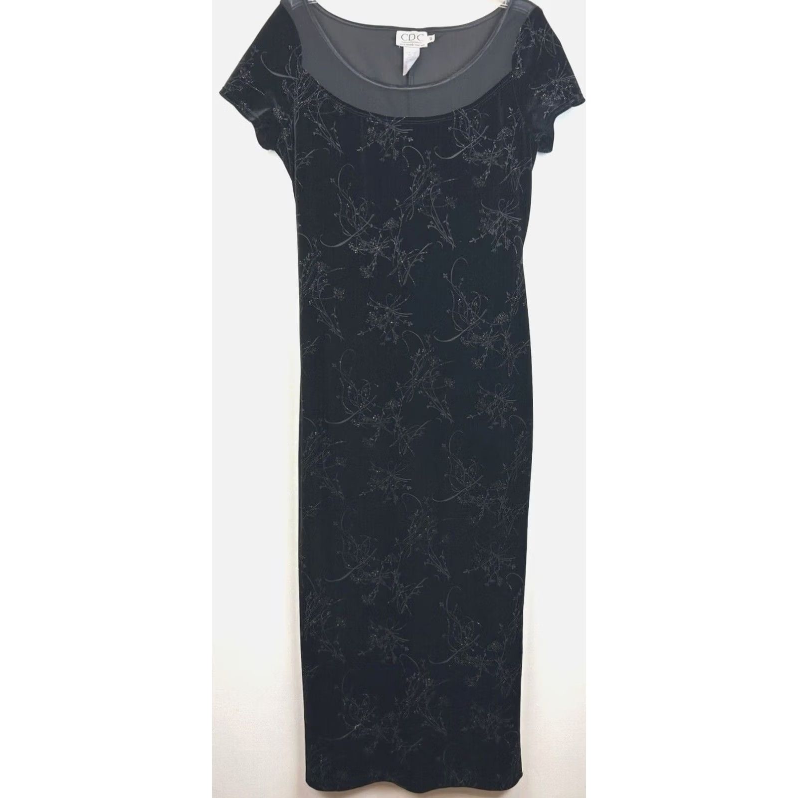 Velour CDC Maxi Dress 10 Women Black Velour Whimsygoth Witchy Fairy Event Party Holiday Formal Dress Size L / US 10 / IT 46 - 2 Thumbnail