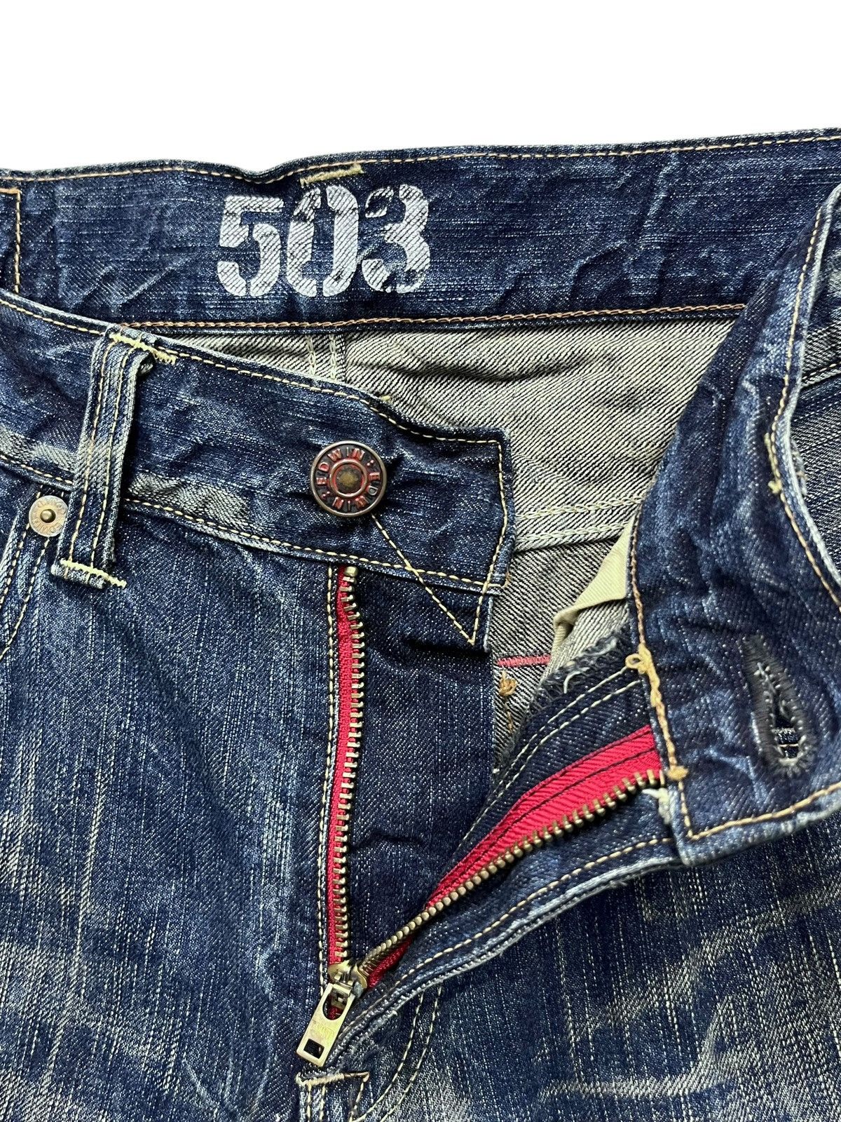 🔥Vintage FLARE EDWIN 503 BLUE TRIP RAW BLUE MUDWASH DENIM