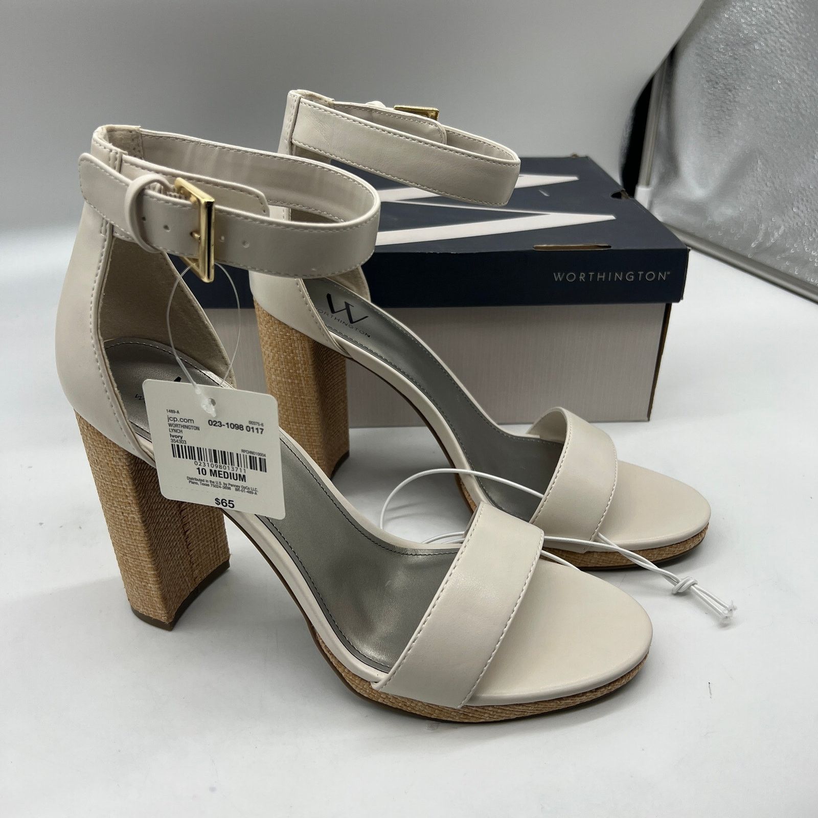 Other Worthington Womens Lynch Heeled Sandals Ivory Size US 10 / IT 40 - 3 Thumbnail