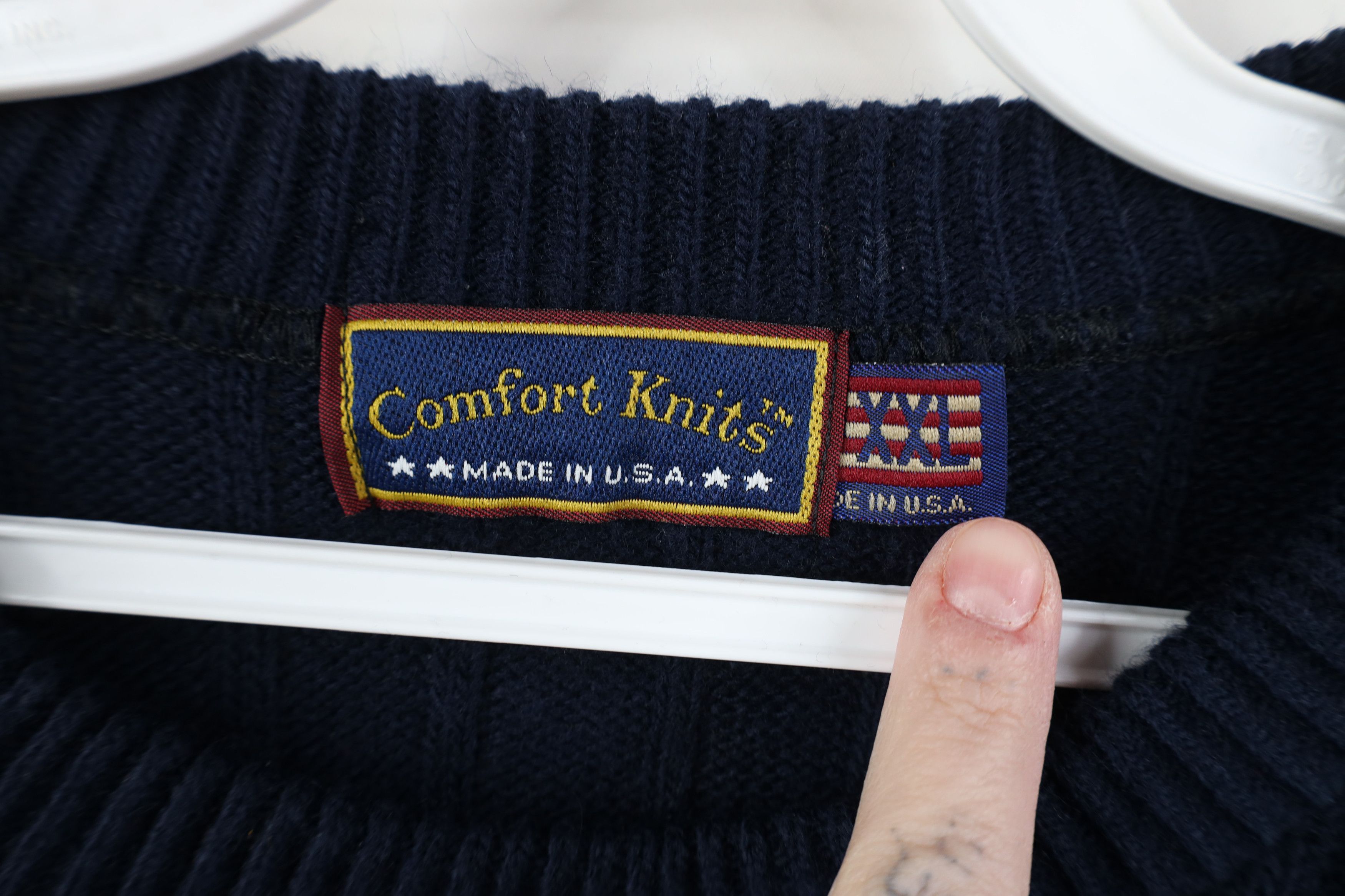 Vintage Vintage 90s Streetwear Boxy Fit Ribbed Knit Sweater Blue USA Size US XXL / EU 58 / 5 - 4 Thumbnail