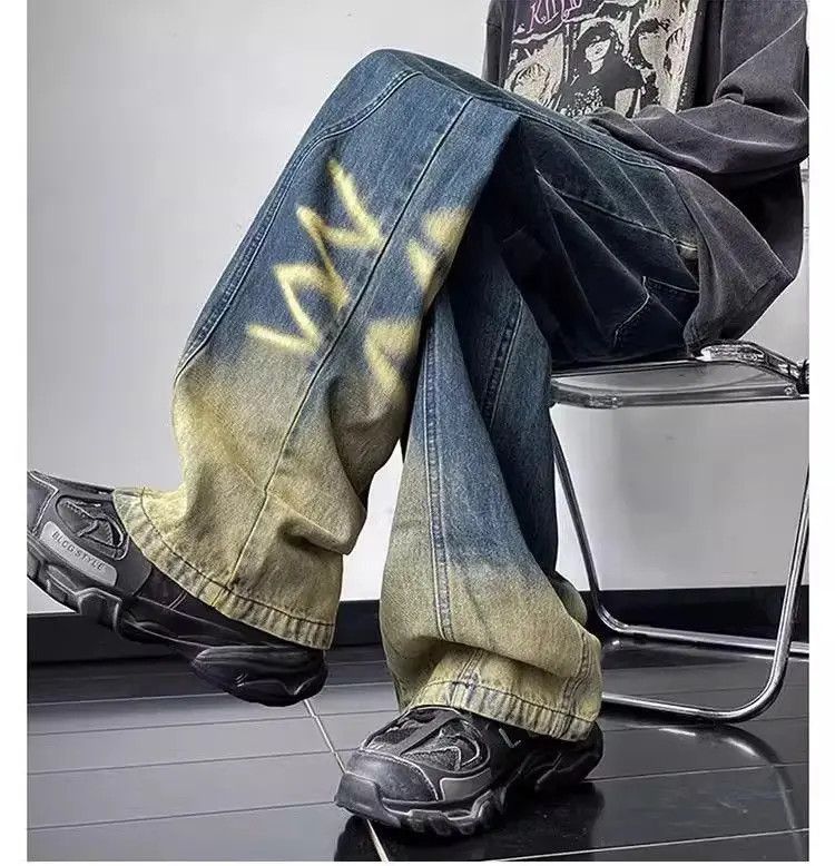 Japanese Brand Washed casual straight leg gradient jeans Size US 30 / EU 46 - 3 Thumbnail