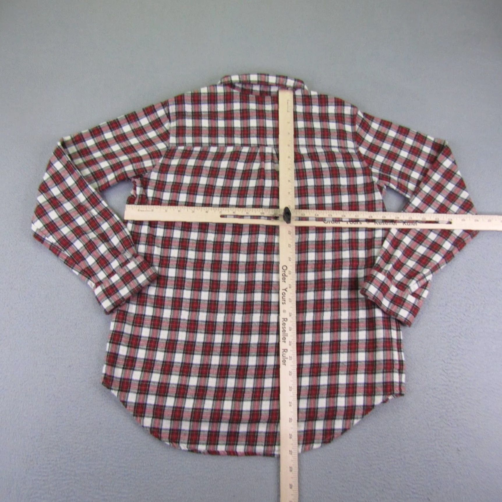 Marine Layer VINTAGE Marine Layer Women’s Flannel Shirt Casual Long Sleeve Button-Up Organic Cotton Red Plaid 90s Womens Size M / US 6-8 / IT 42-44 - 5 Thumbnail