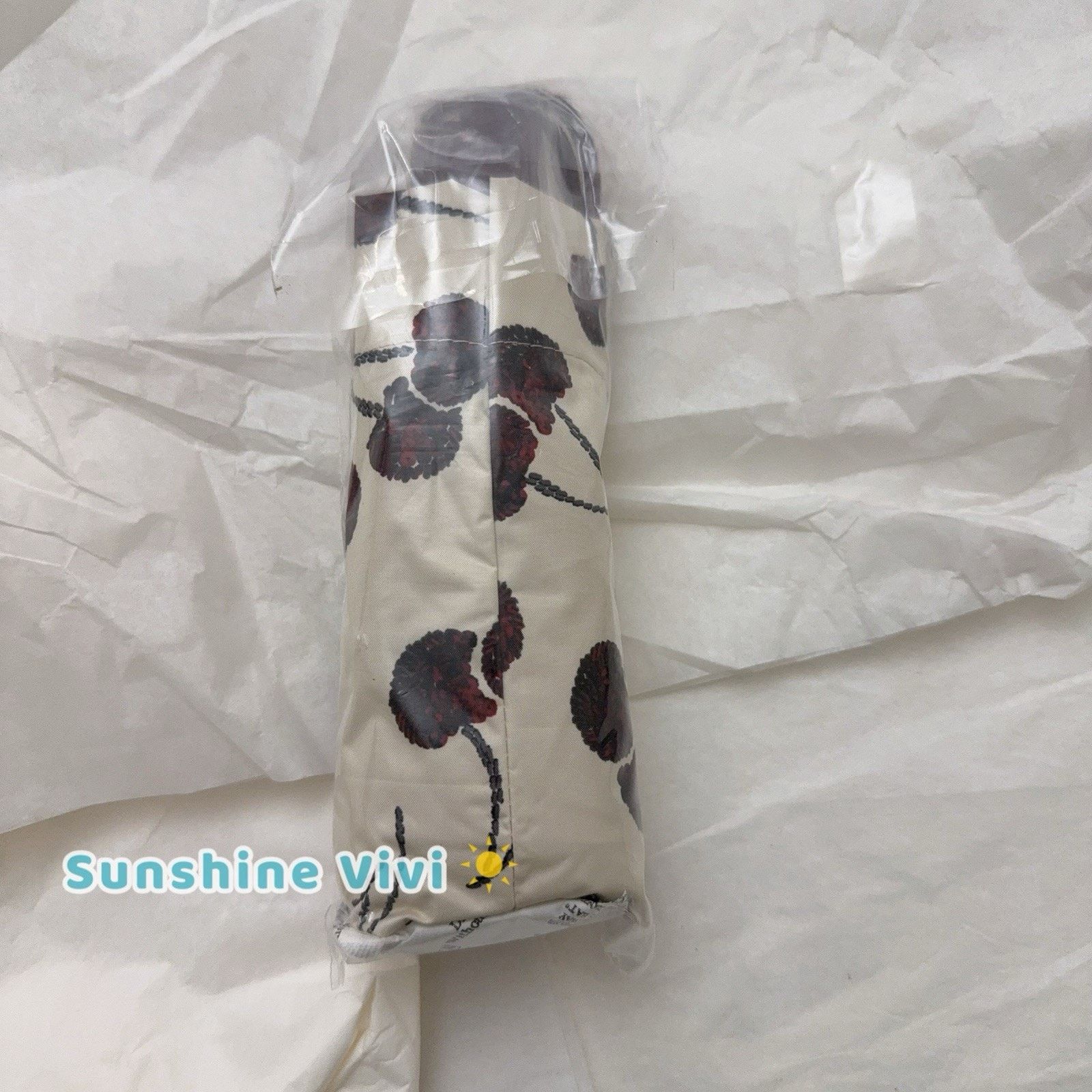 Coach NWT Coach Uv Protection Mini Umbrella Cherry CDF36 Silver Size ONE SIZE - 1 Thumbnail
