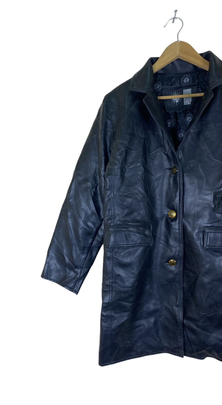 Vintage Vintage GV Italian Designer Long Leather Jacket Size US M / EU 48-50 / 2 - 5 Thumbnail