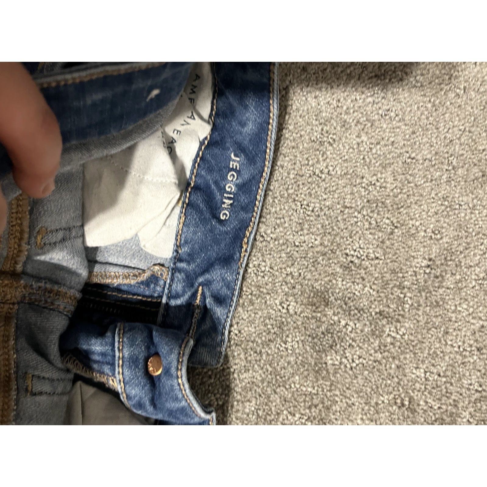 American Eagle Outfitters American Eagle Womens Jegging Size 10 Super Stretch High Rise Destroyed Blue Denim Size 32" / US 10 / IT 46 - 5 Thumbnail