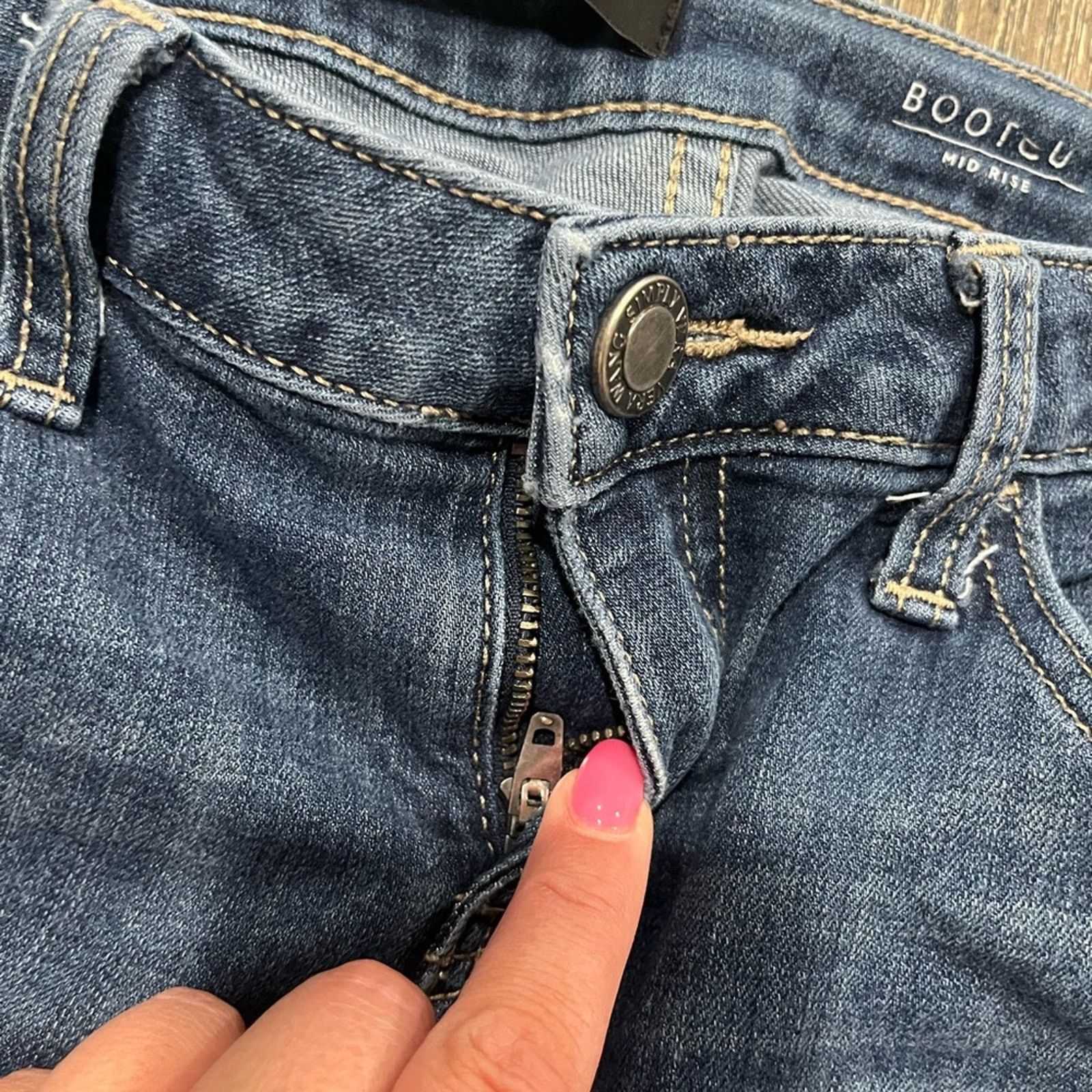 Vintage Simply Vera Wang Jeans Bootcut Mid Rise Medium Wash Size 2 Size 26" / US 2 / IT 38 - 5 Thumbnail