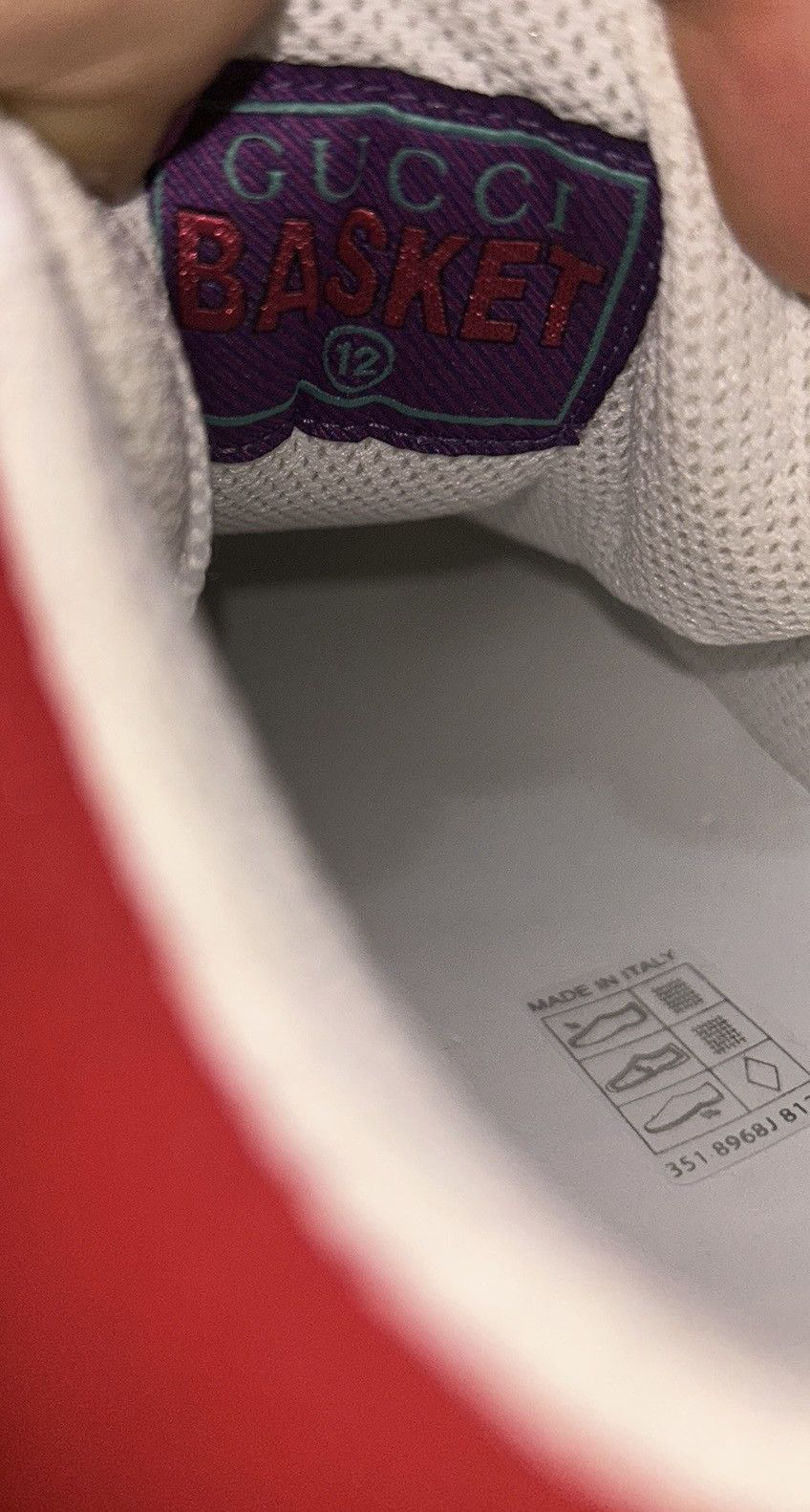 Gucci Gucci Demetra Basket Low Sneaker White/Red size 12 Size US 12 / EU 45 - 6 Thumbnail