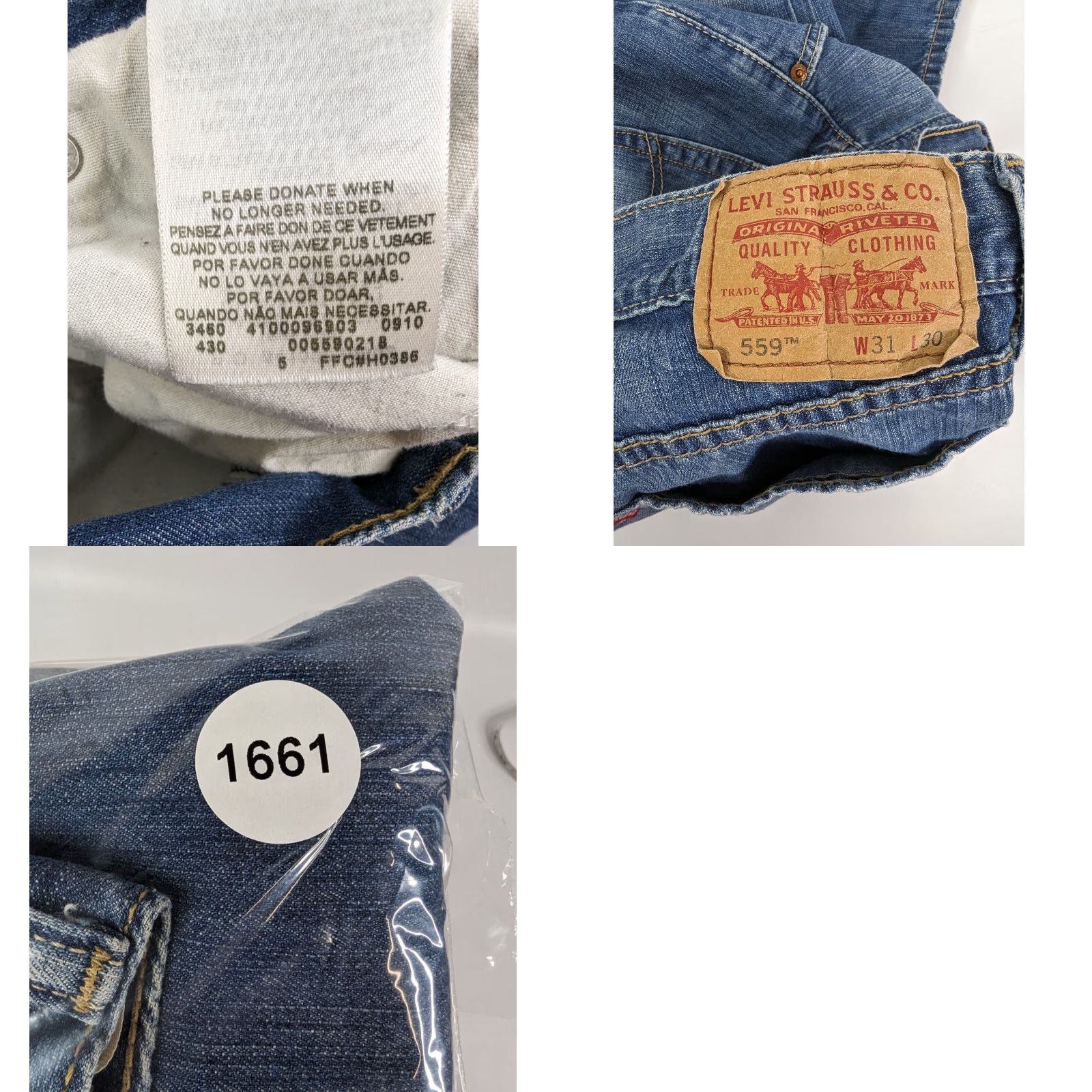 Levi's Levis 559 Jeans Mens 31x30 Relaxed Straight Fit Blue Baggy Whiskered Y2K Size US 31 - 9 Thumbnail