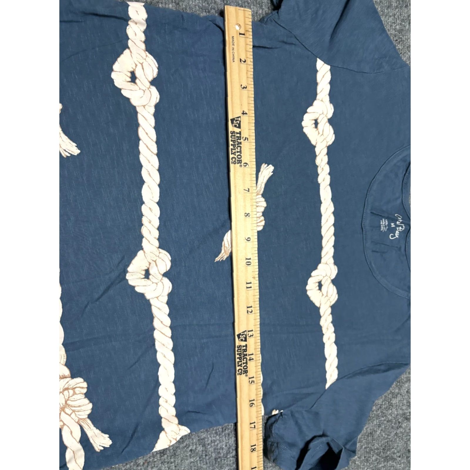 Vintage Coral Bay T-Shirt Women's M Blue Nautical Ship Rope Pattern Short Sleeve Size M / US 6-8 / IT 42-44 - 3 Thumbnail