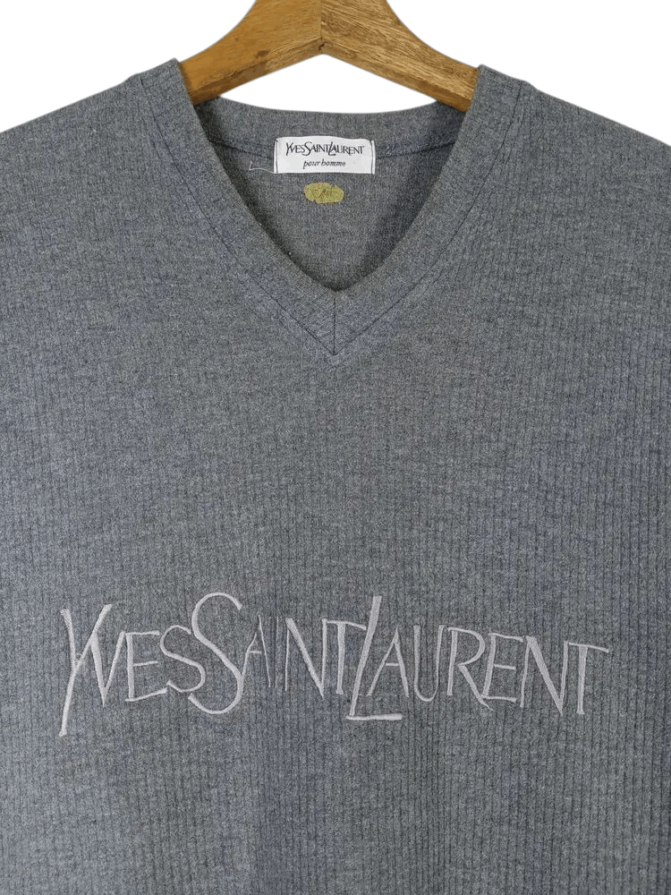 Yves Saint Laurent Vintage Yves Saint Laurent Pour Homme Big Logo Tshirt Size US M / EU 48-50 / 2 - 1 Thumbnail