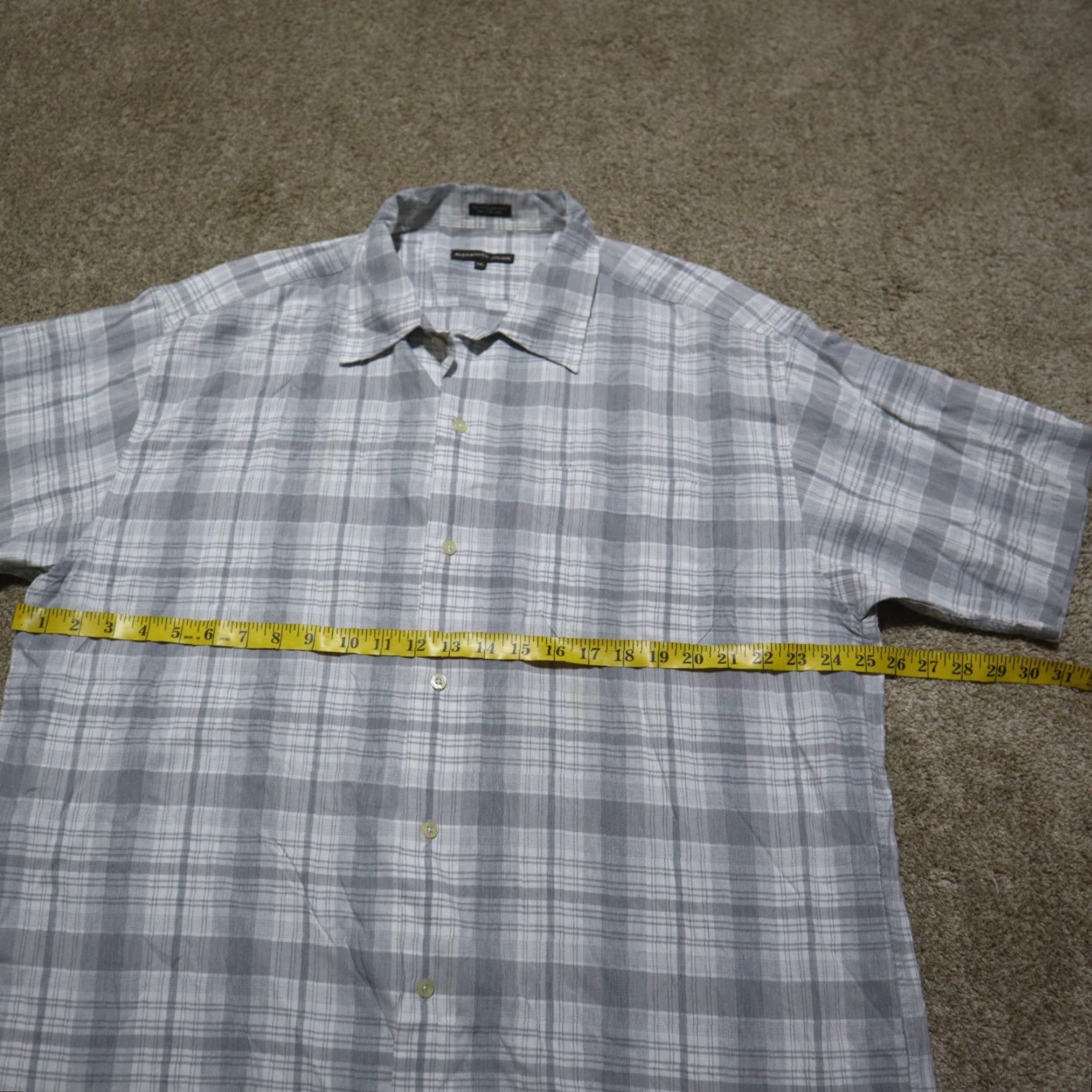 Alexander Julian VINTAGE Alexander Julian Shirt Plaid Adult Mens 2XL Gray Short Sleeve Button-Up Size US XXL / EU 58 / 5 - 4 Thumbnail