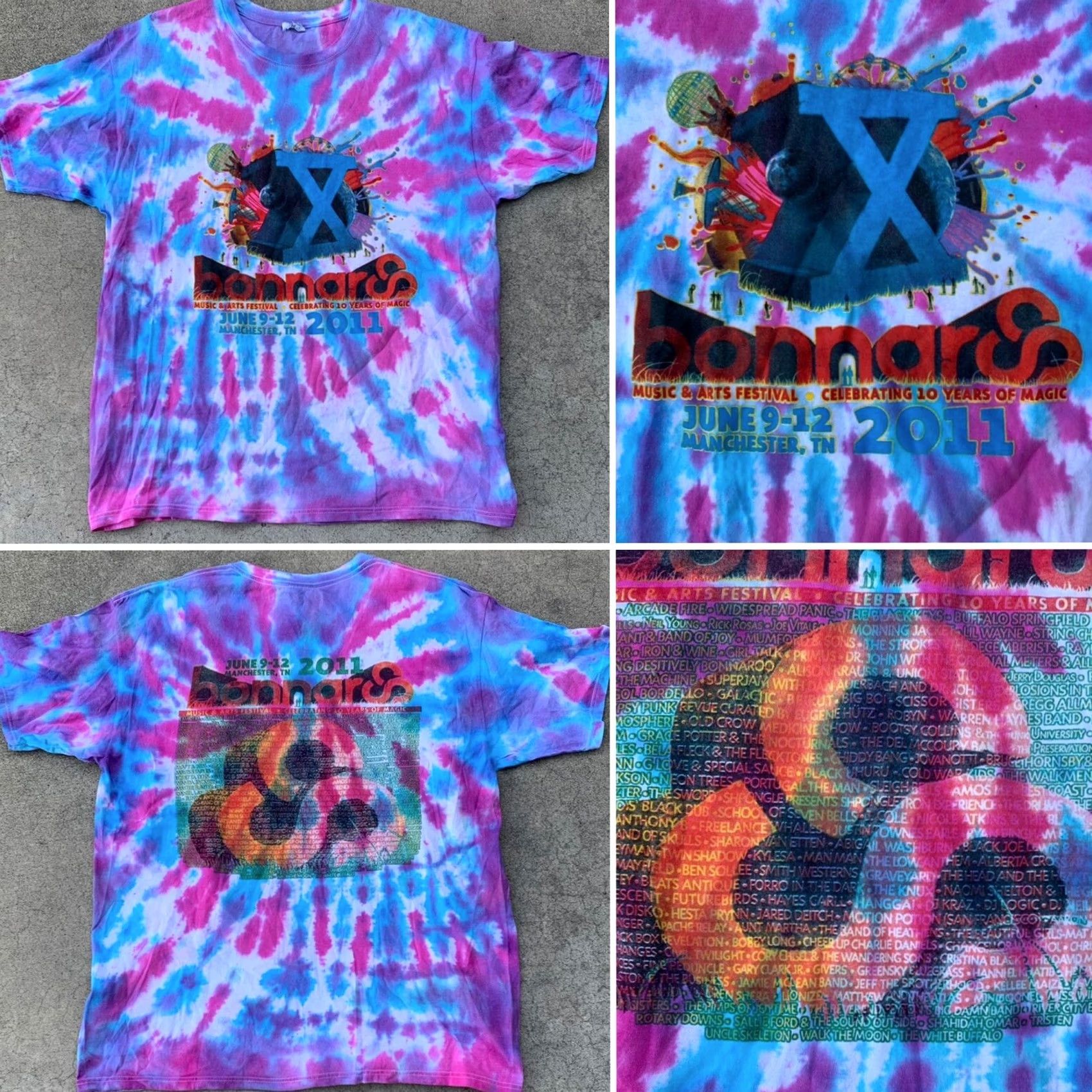 Anvil Bonnaroo Music & Arts Festival T-Shirt 2011 2XL Multicolor Short Sleeve Crew Neck Anvil Gel?? Size US XXL / EU 58 / 5 - 5 Thumbnail