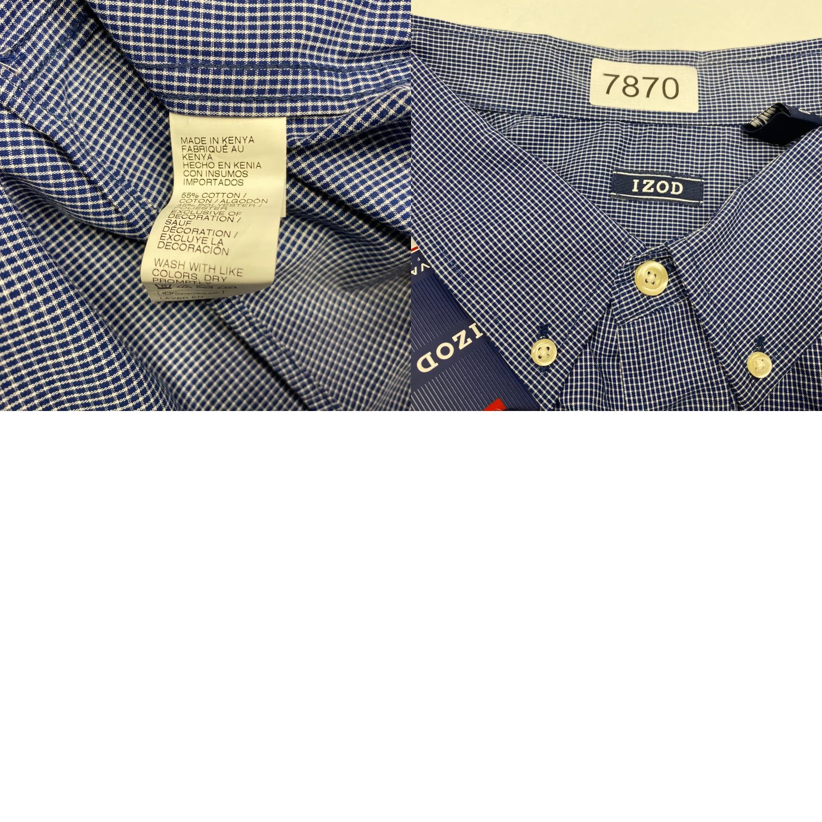 Izod IZOD Advantage Performance Shirt Mens 4XL Blue Check Shirt Wrinkle Free Stretch NWT Size US XXL / EU 58 / 5 - 9 Thumbnail