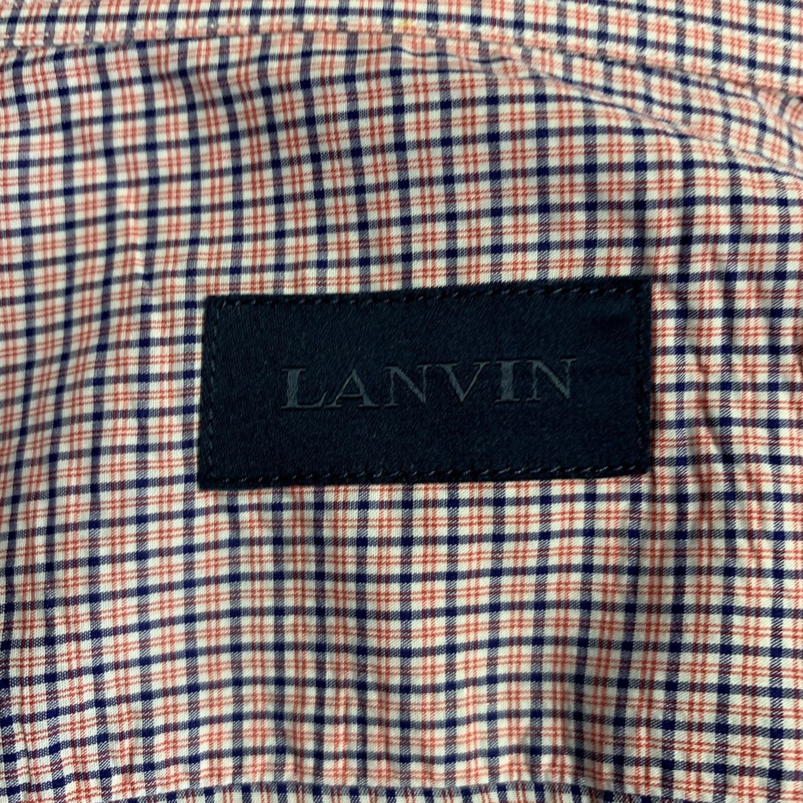 Lanvin LANVIN Red Blue White Checkered Cotton Long Sleeve Shirt Size US S / EU 44-46 / 1 - 5 Thumbnail