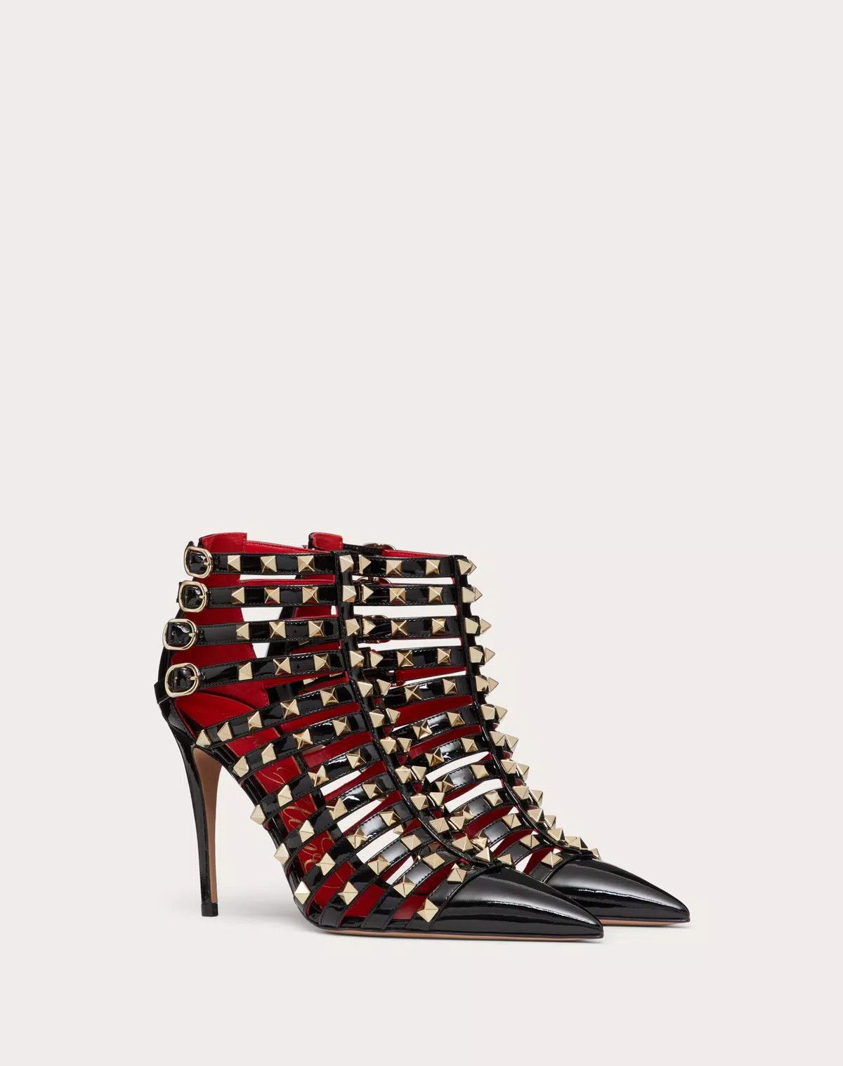 Valentino o1s1wg110625 Rockstud Patent Leather Boot 100 Mm in Black Size US 8.5 / IT 38.5 - 2 Thumbnail