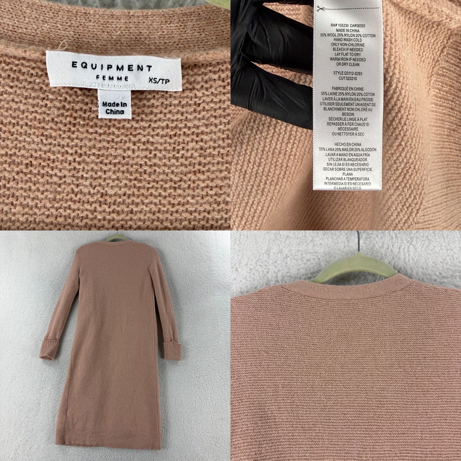 Equipment Nike Equipment Ashby Duster Cardigan Sweater Womens XS Pink Knit Long Sleeve Size XS / US 0-2 / IT 36-38 - 8 Thumbnail