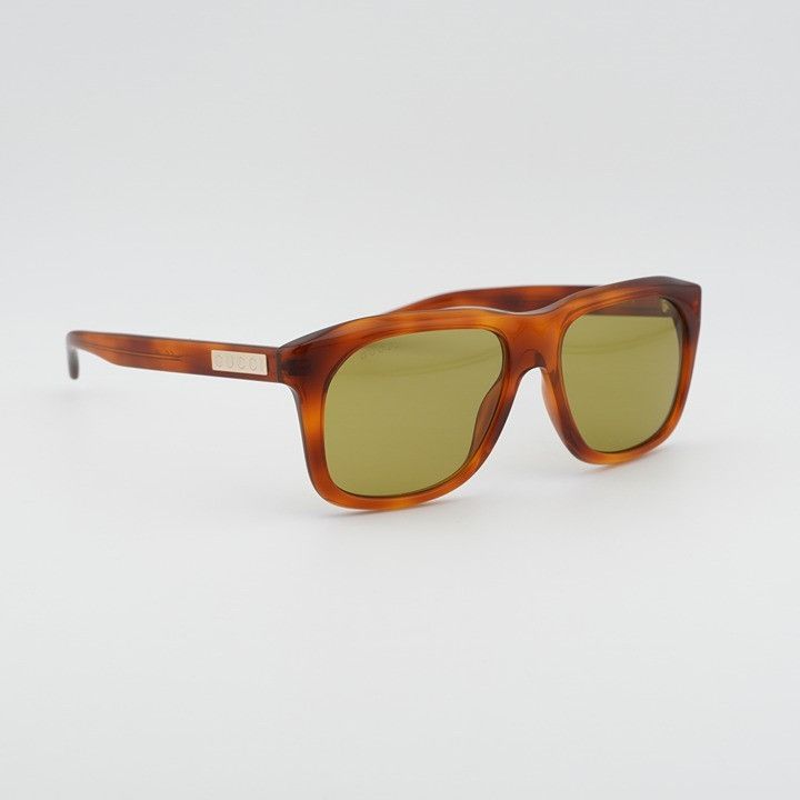 Gucci Gucci GG2077S 005 Sunglasses Havana Square Frame, Green Size ONE SIZE - 5 Thumbnail