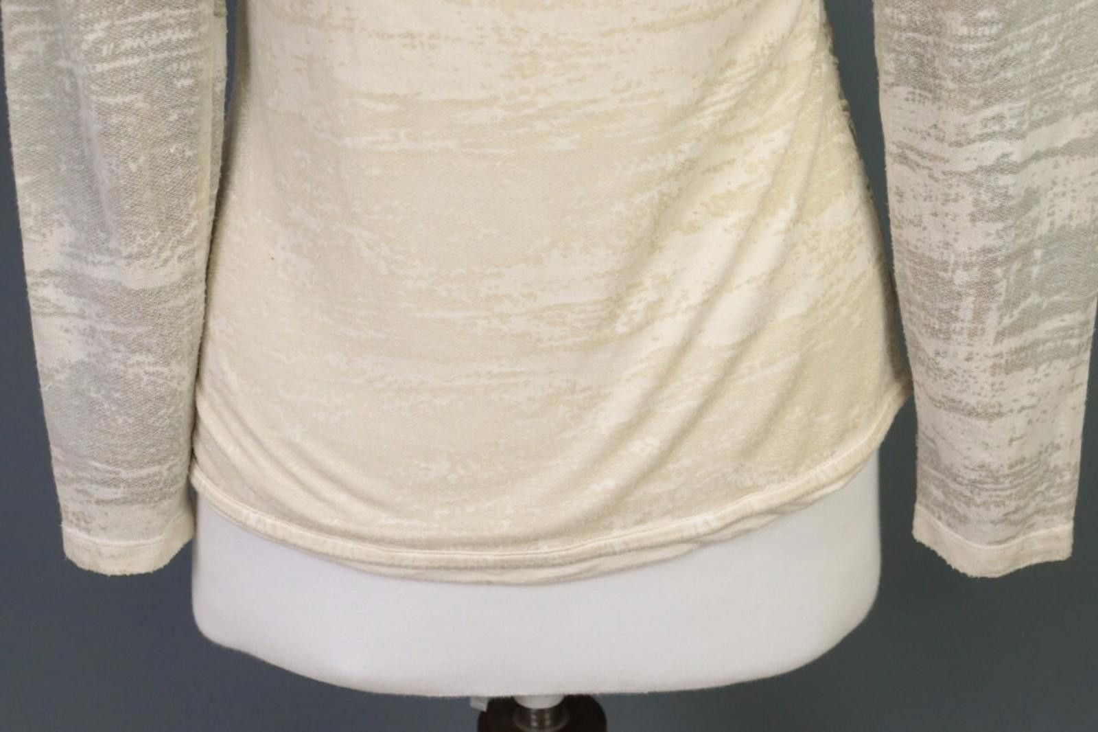 Designer Elisa Cavaletti Sono Italiano Beige Jasquard Blouse Top Size M / US 6-8 / IT 42-44 - 10 Thumbnail