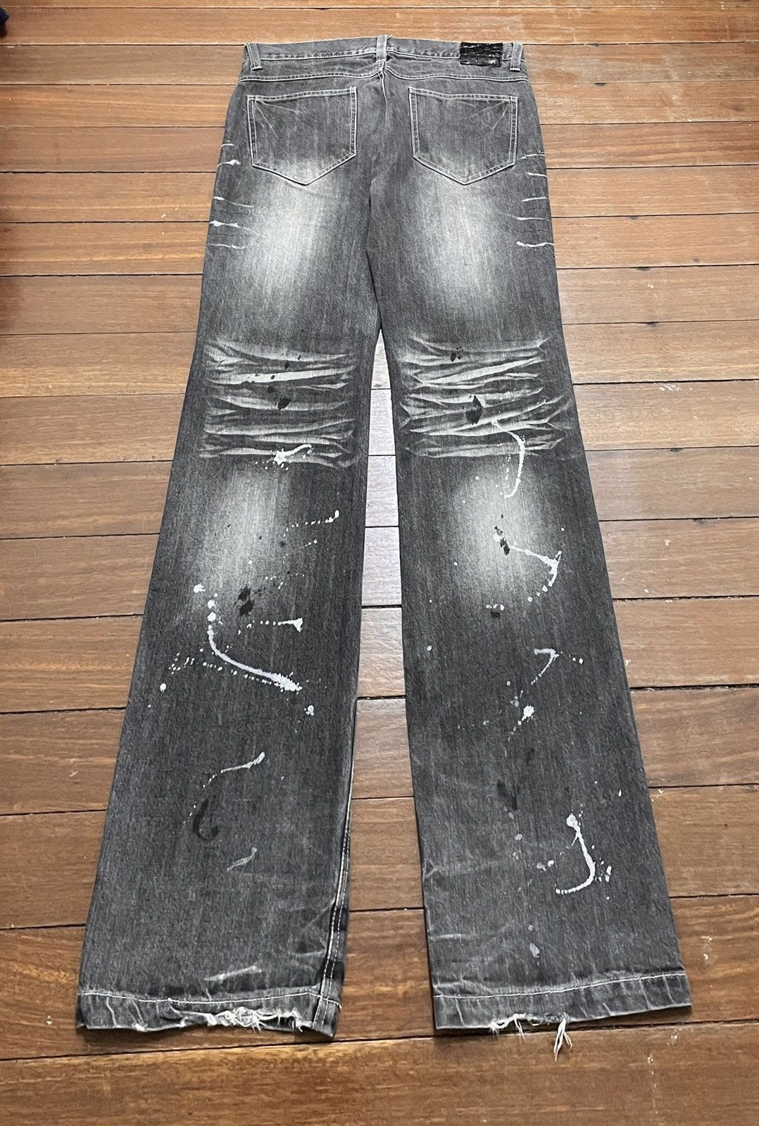 LOWBOX Very Rare Vintage Japanese Brand Lowbox Painting Jeans 1990a Size US 35 - 2 Thumbnail